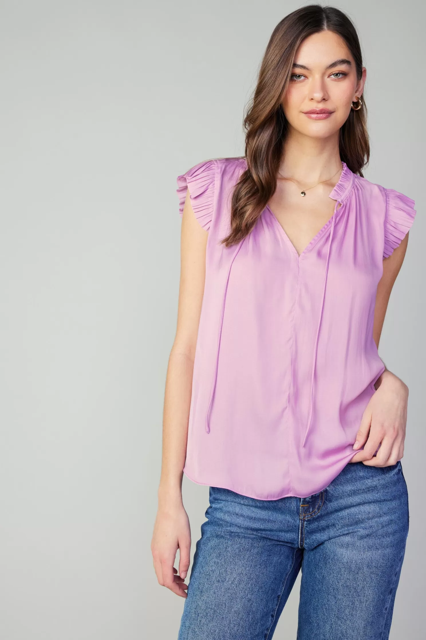 Cheap Margot Pleated Sleeve Blouse Blouses | Short Sleeve Tops