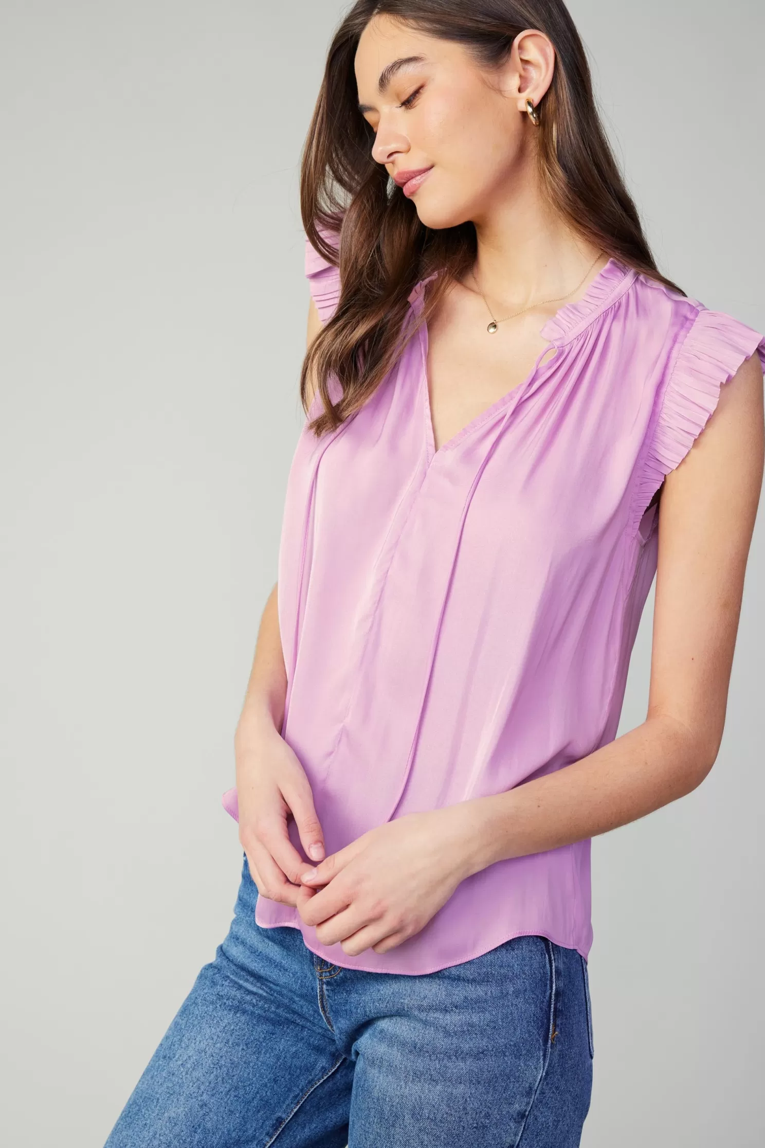 Cheap Margot Pleated Sleeve Blouse Blouses | Short Sleeve Tops