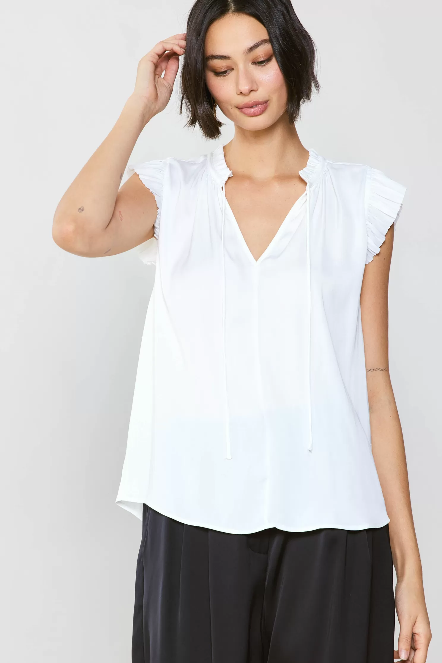 Sale Margot Pleated Sleeve Blouse Blouses | Short Sleeve Tops