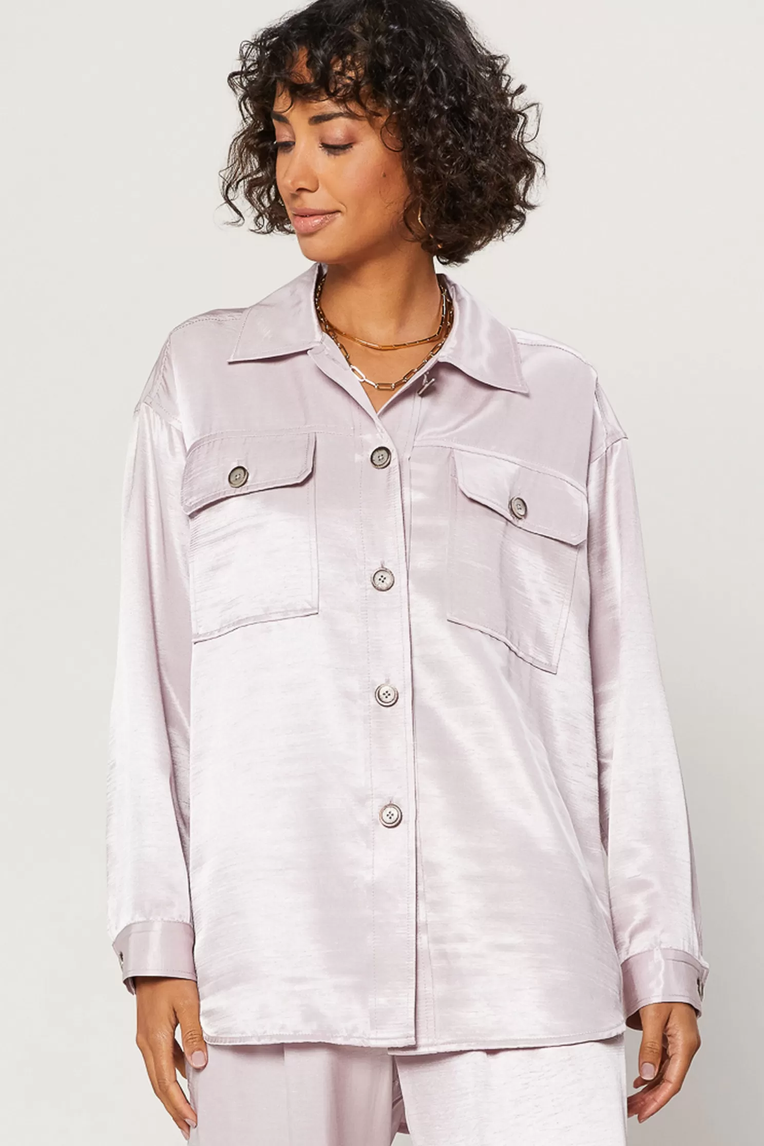 Fashion Oversized Button Down Top Blouses