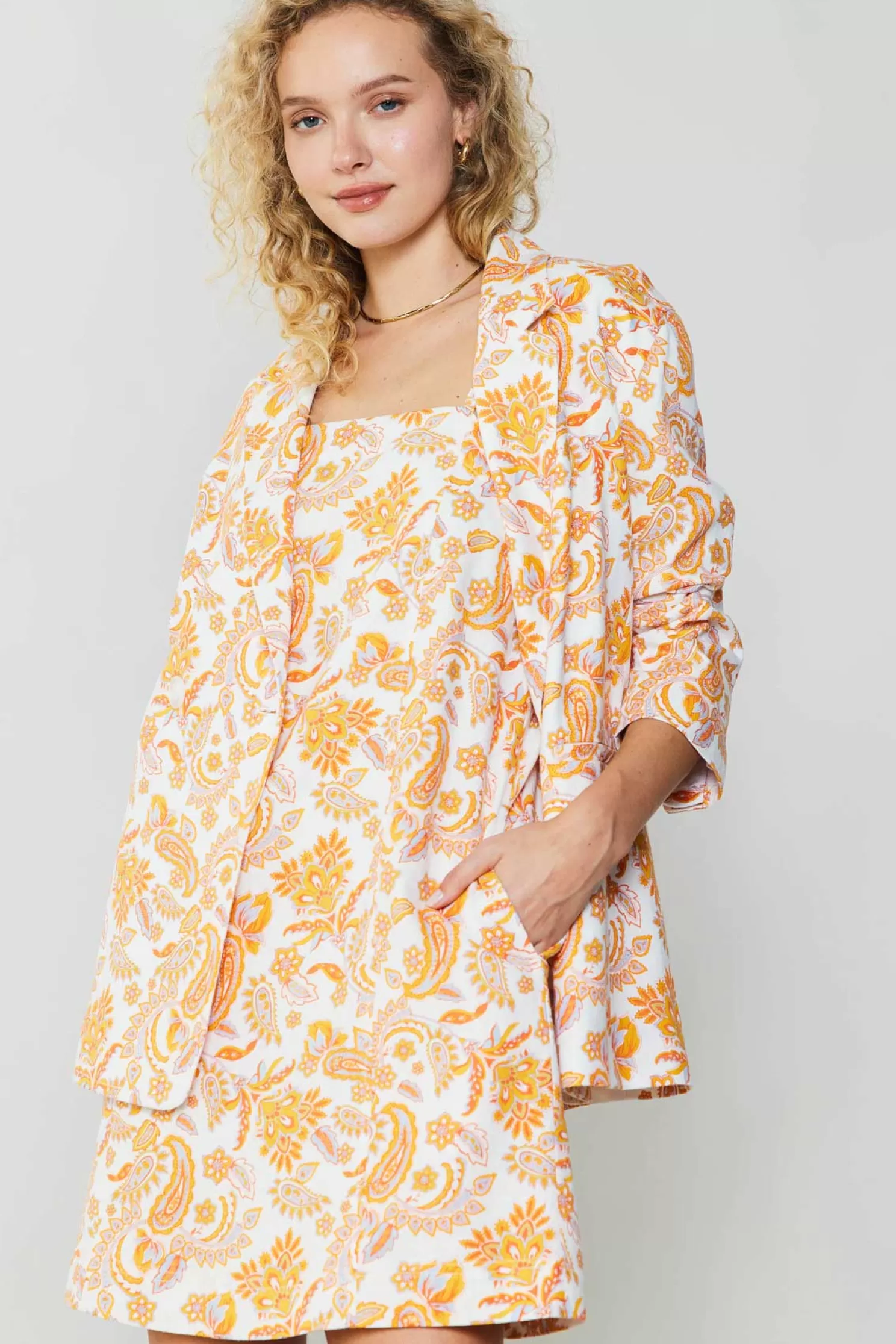 Cheap Paisley Printed Oversized Jacket Outerwear