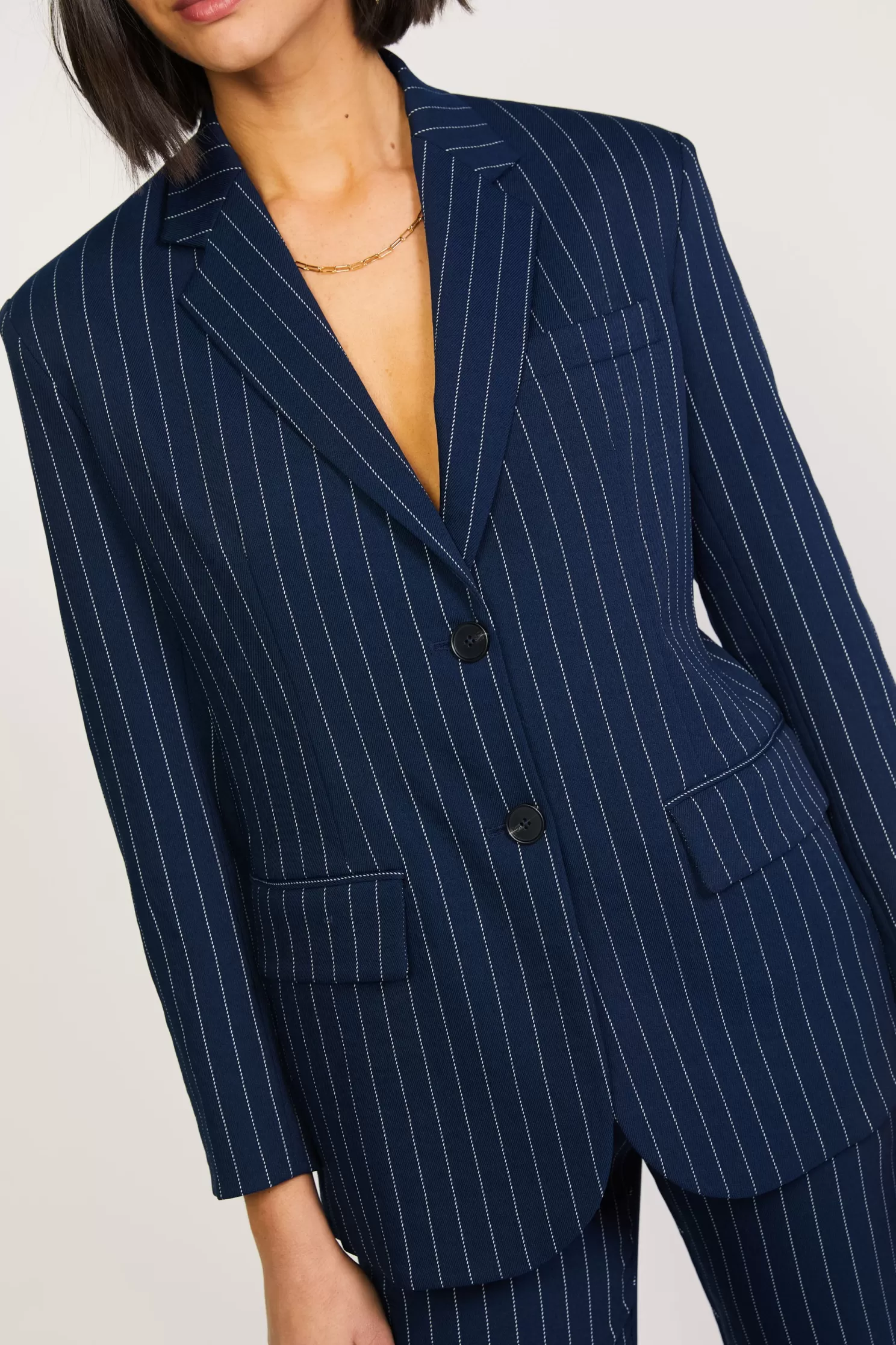 New Pinstriped Single Breasted Blazer Sets | Outerwear