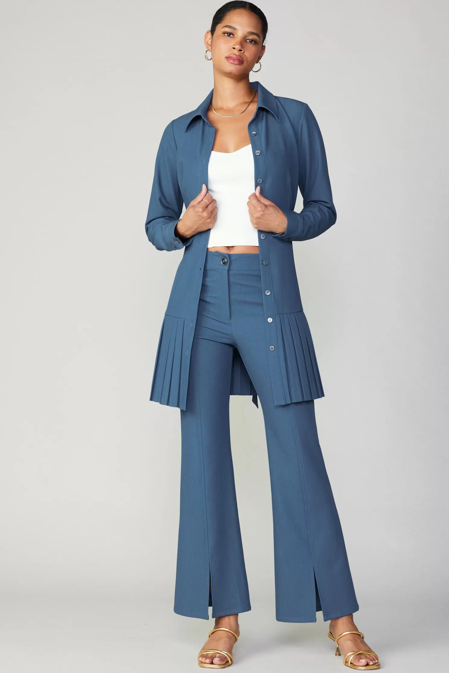 New Pintucked Slit Hem Pant BOTTOMS | Pants