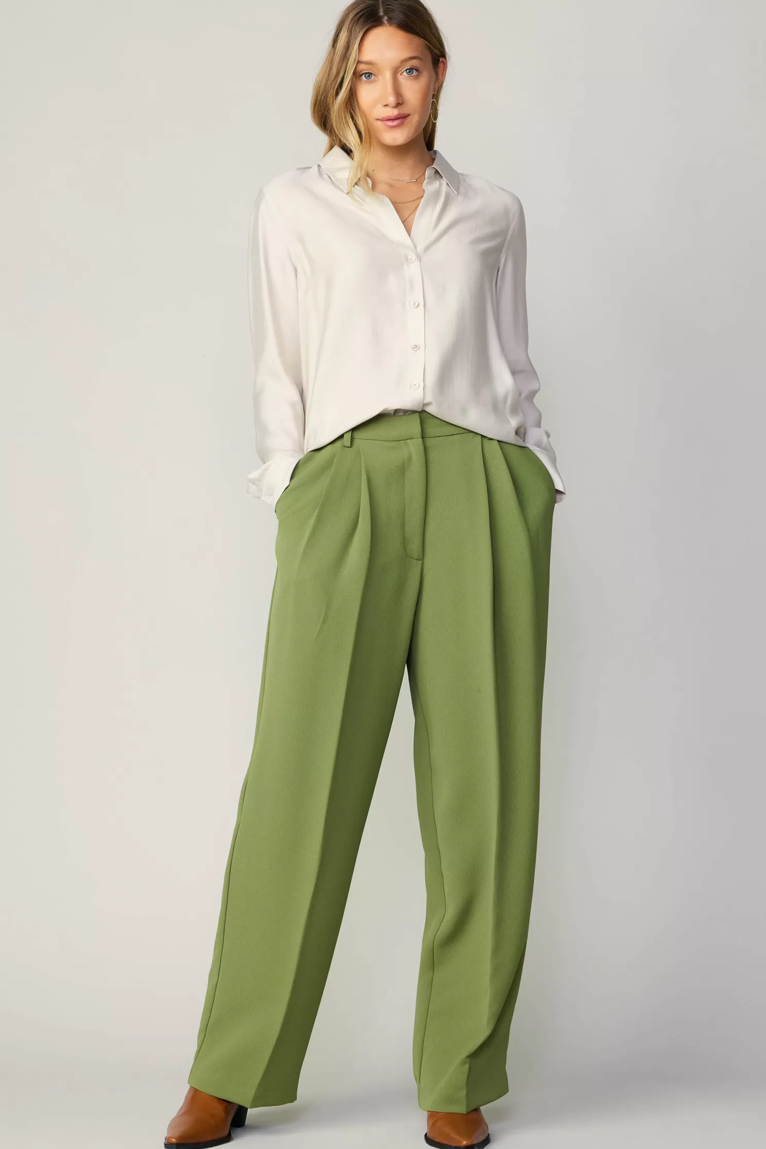 Hot Pintucked Trousers Sets | BOTTOMS