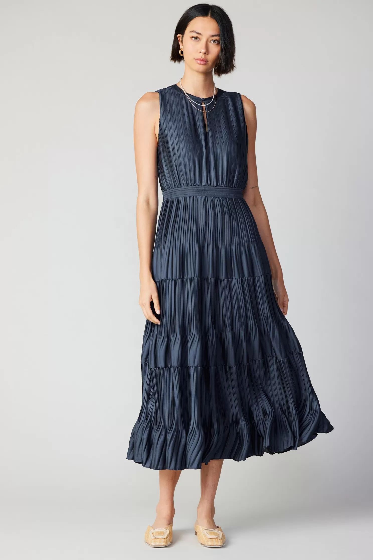 Hot Pleated Sleeveless Maxi Dress Maxi Dresses