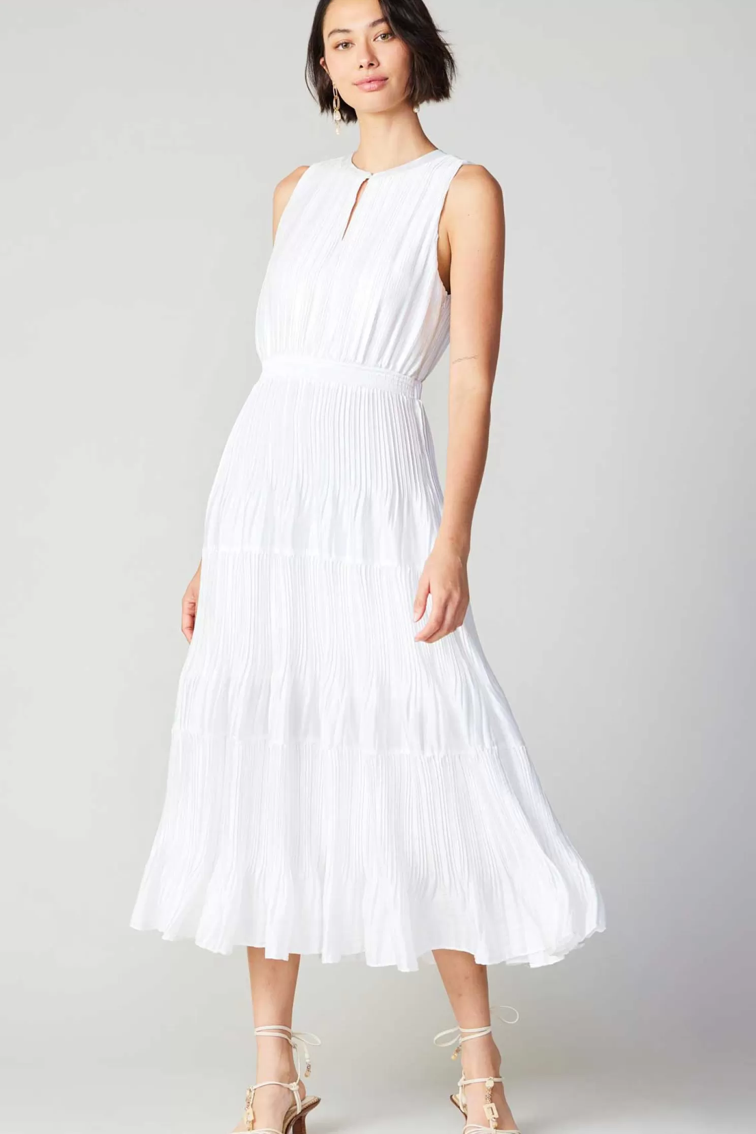 Shop Pleated Sleeveless Maxi Dress Maxi Dresses