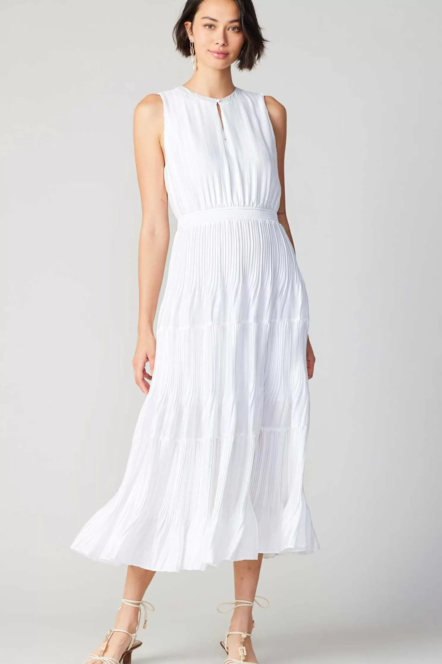 Shop Pleated Sleeveless Maxi Dress Maxi Dresses