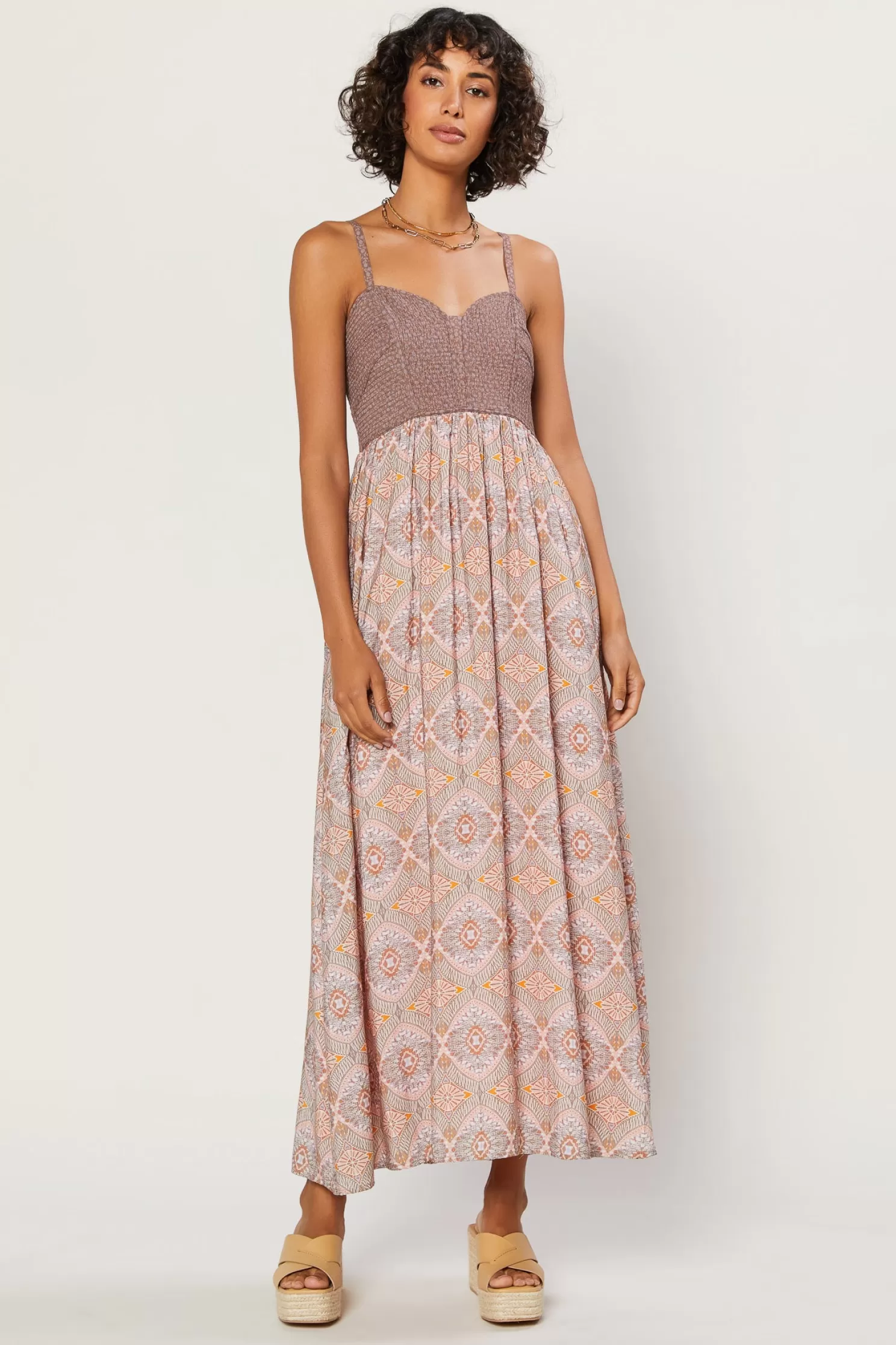 Sale Quilt Contrast Maxi Dress Maxi Dresses