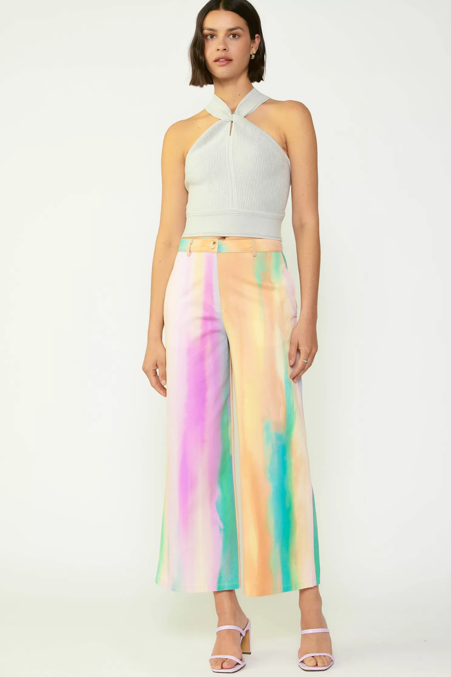 Outlet Rainbow Painterly Wide Leg Pants BOTTOMS | Pants