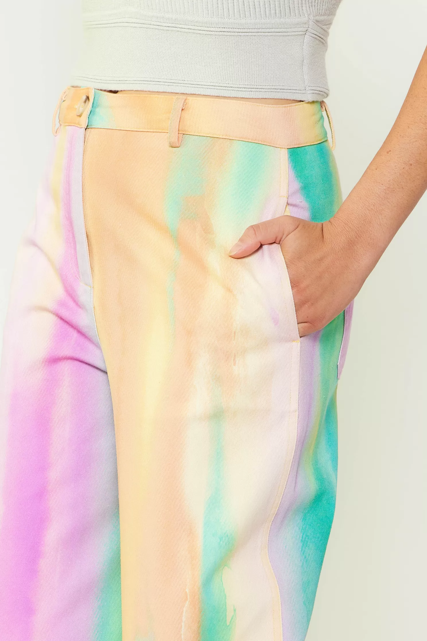 Outlet Rainbow Painterly Wide Leg Pants BOTTOMS | Pants