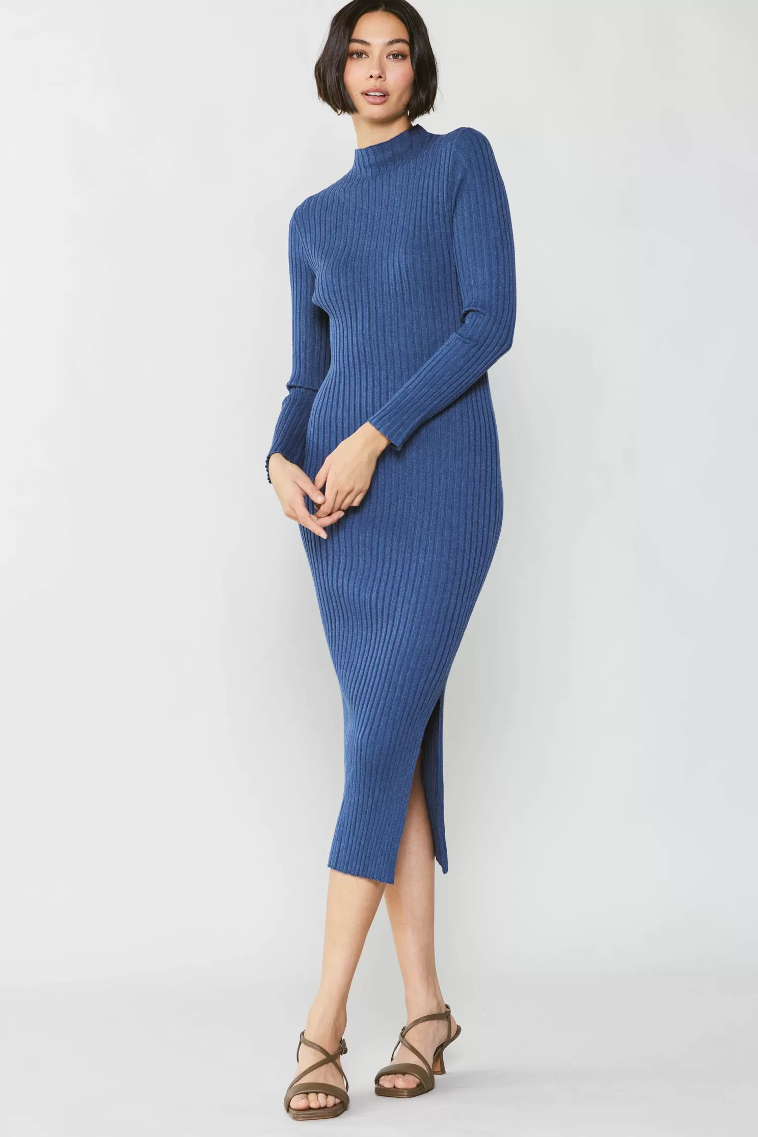 Cheap Ribbed Midi Sweater Dress Midi Dresses | Knitwear