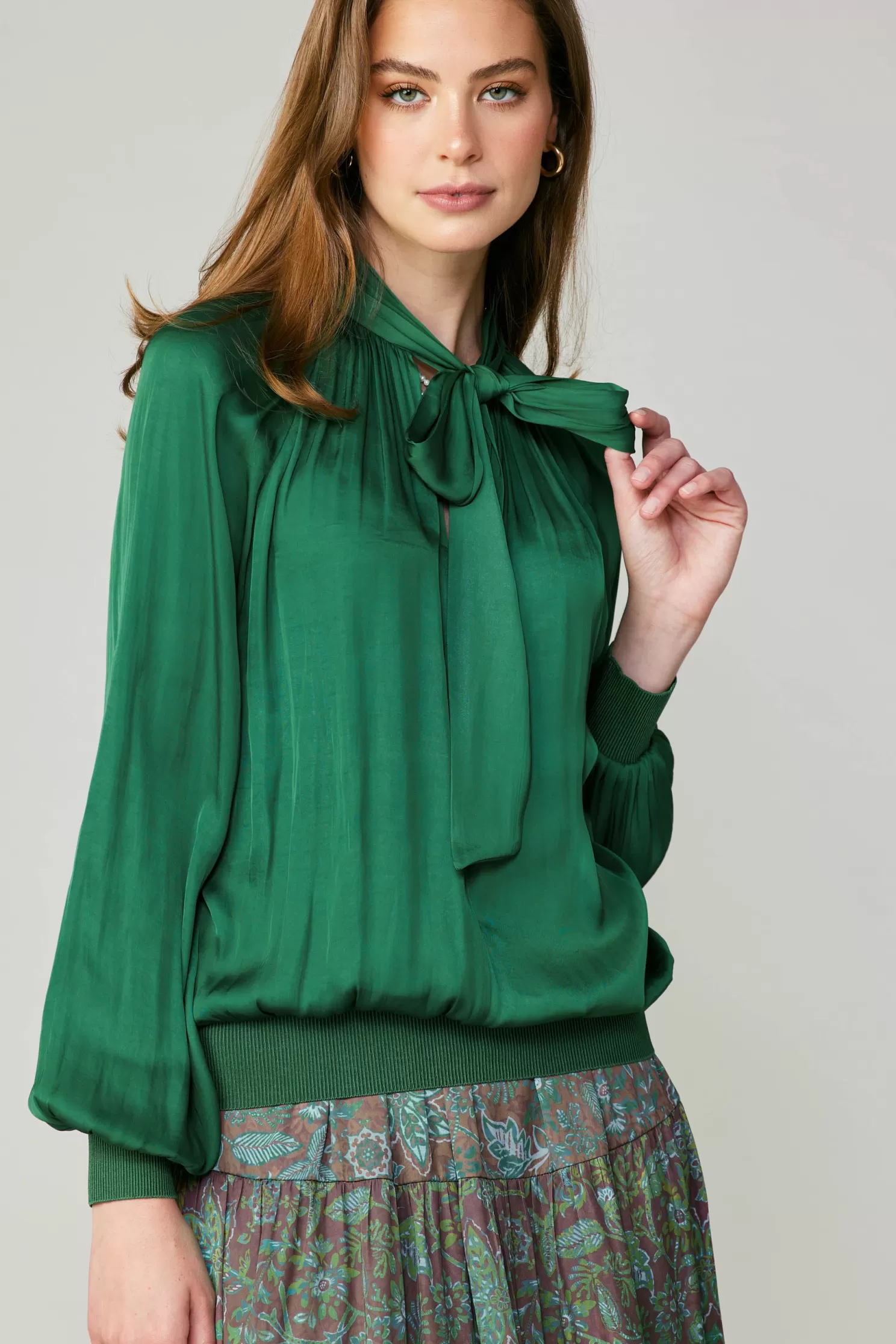 Outlet Ribbon Tie Blouse Blouses