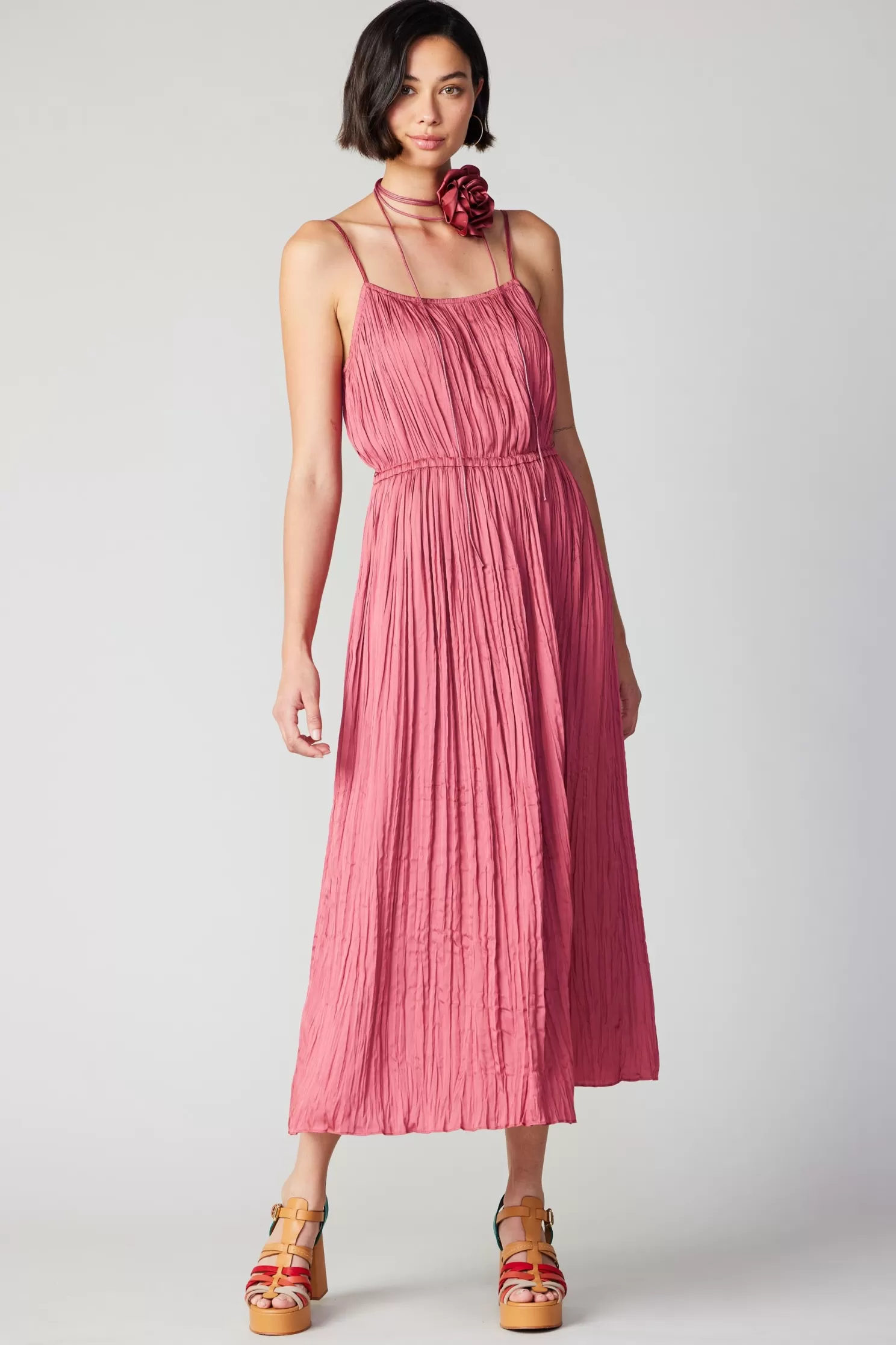 Shop Rose Applique Cami Dress Midi Dresses