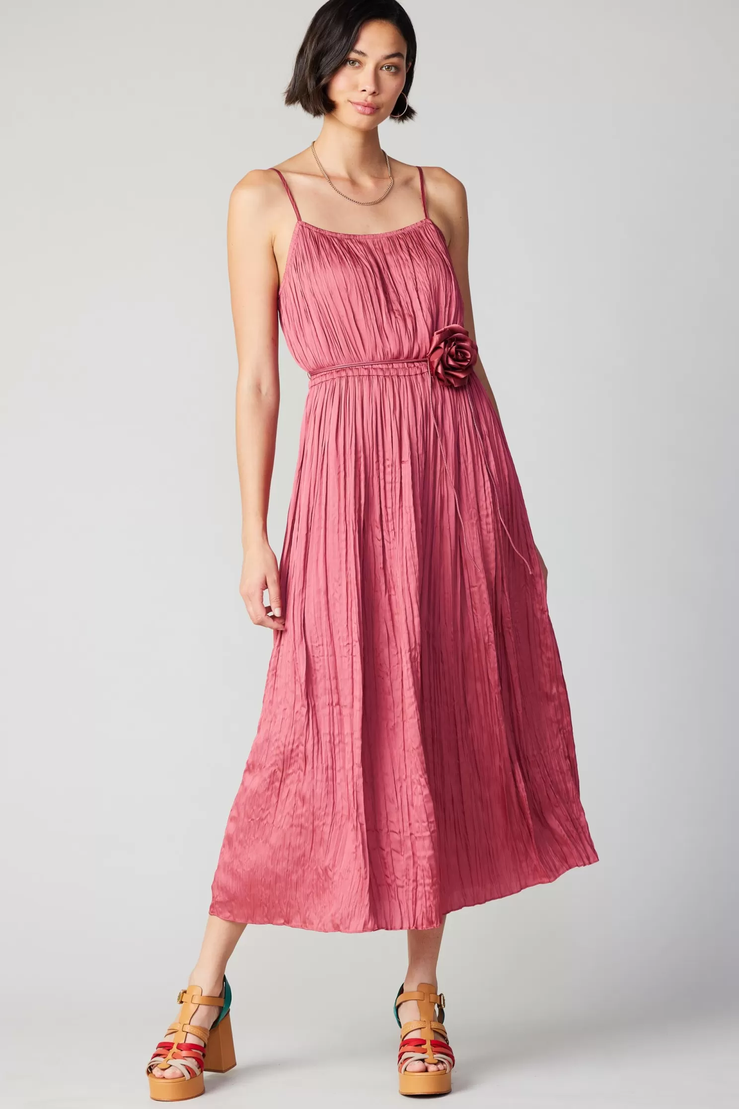 Shop Rose Applique Cami Dress Midi Dresses