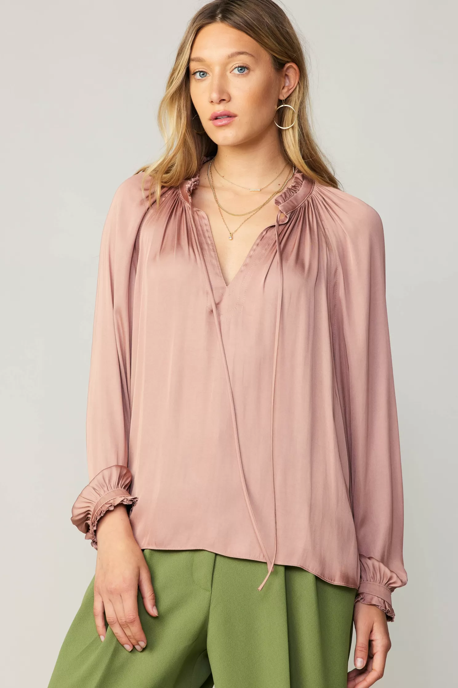 Online Ruffled Cuff Blouse Blouses | Long Sleeve Tops