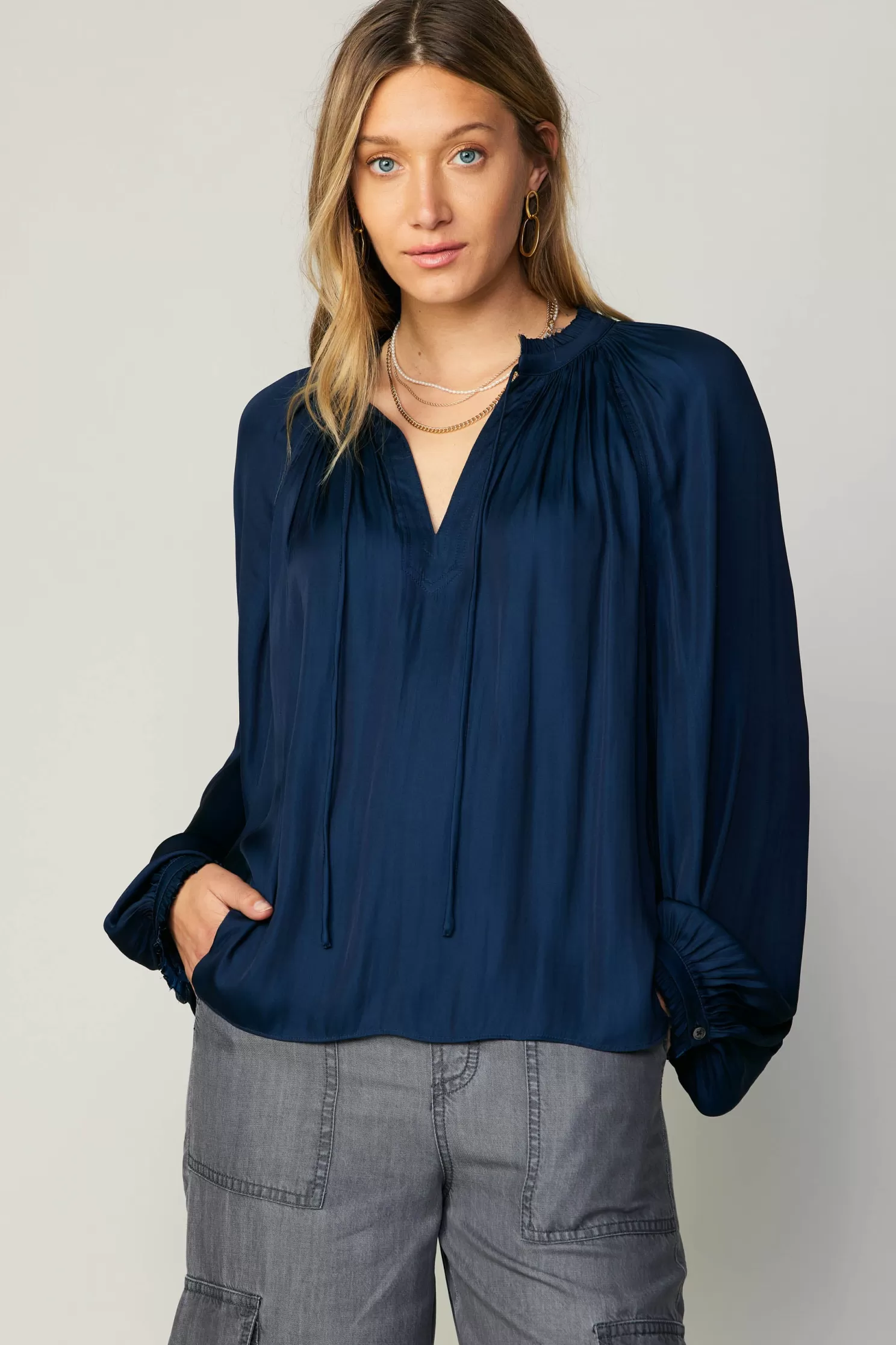 Online Ruffled Cuff Blouse Blouses | Long Sleeve Tops