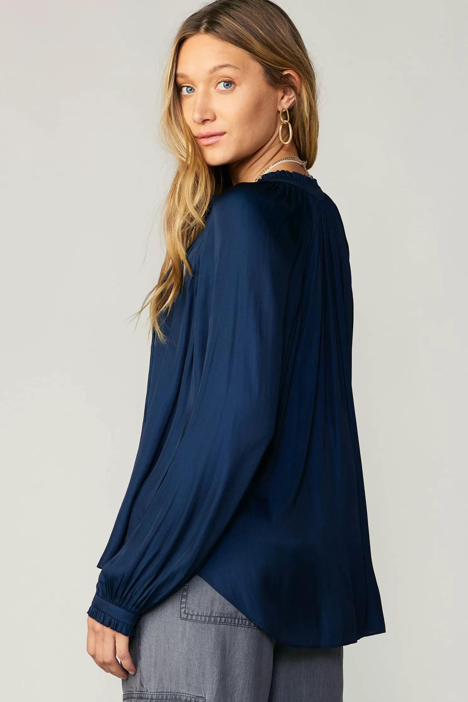 Online Ruffled Cuff Blouse Blouses | Long Sleeve Tops