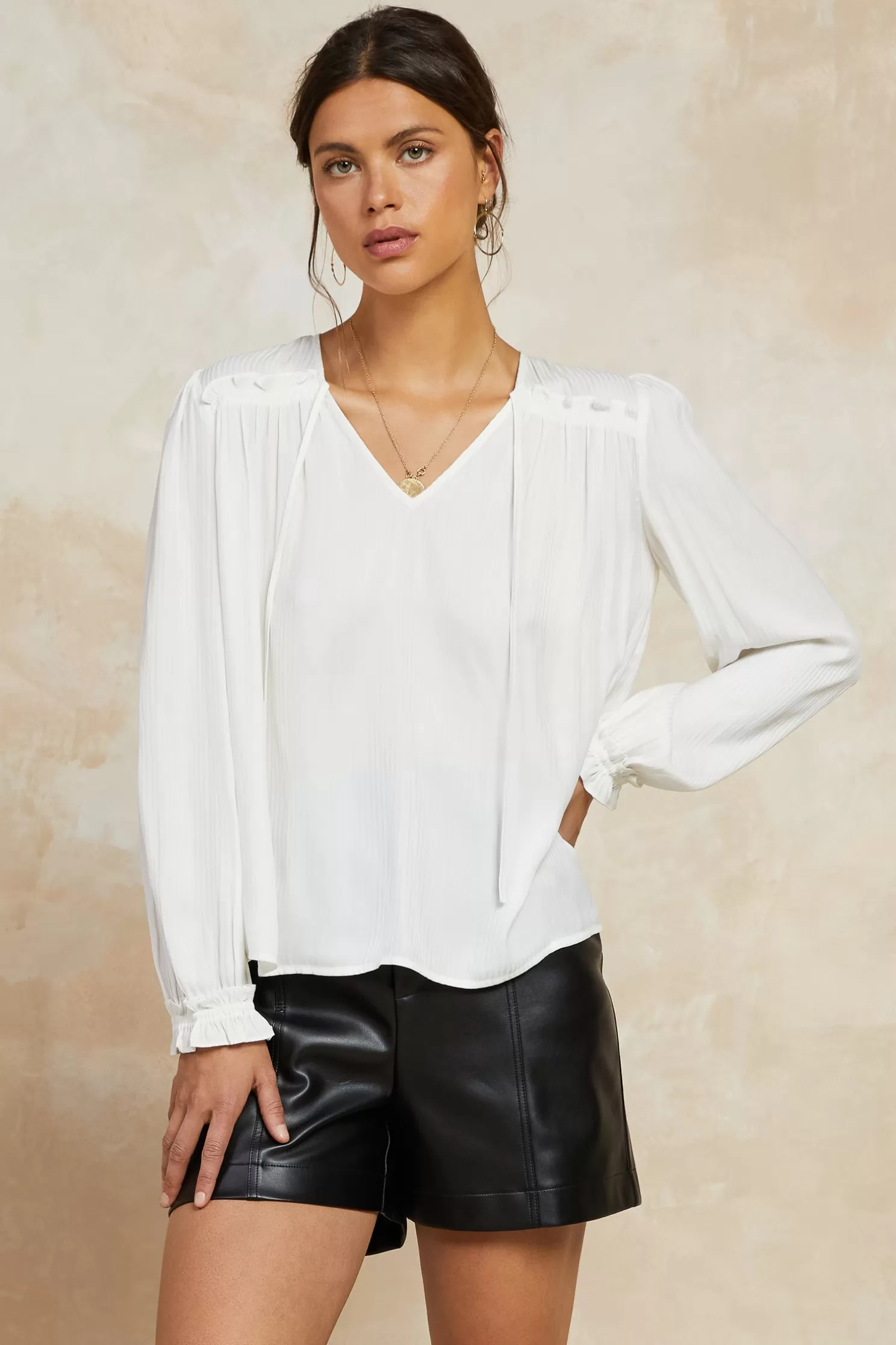 Clearance Ruffled Yoke Blouse Blouses | Long Sleeve Tops