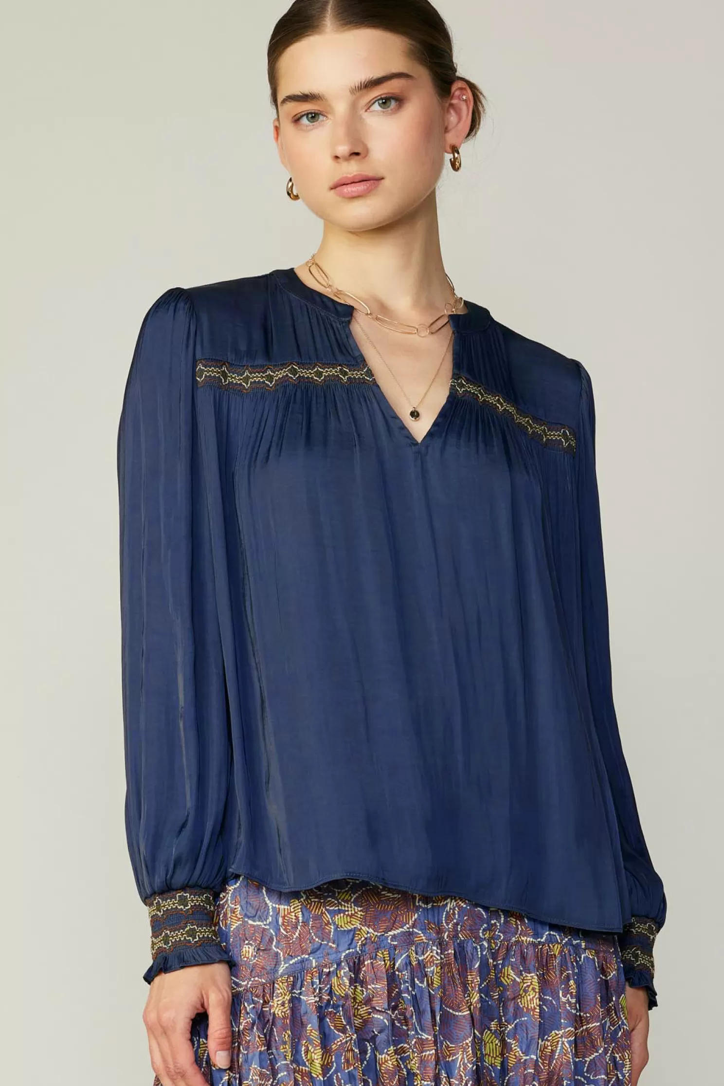 Best Santa Fe Embroidered Blouse Blouses | Long Sleeve Tops