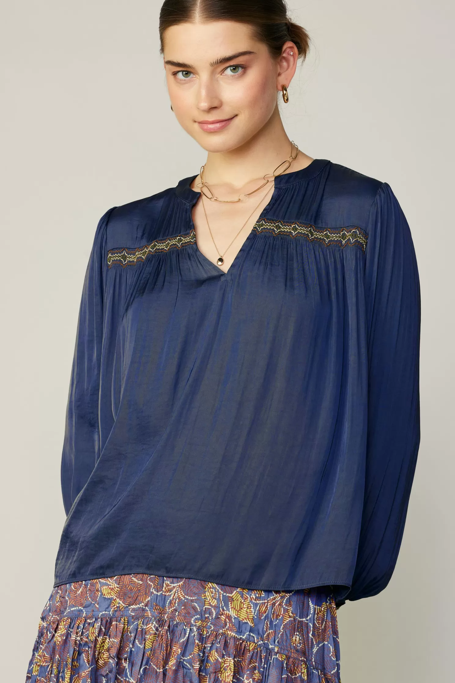 Best Santa Fe Embroidered Blouse Blouses | Long Sleeve Tops