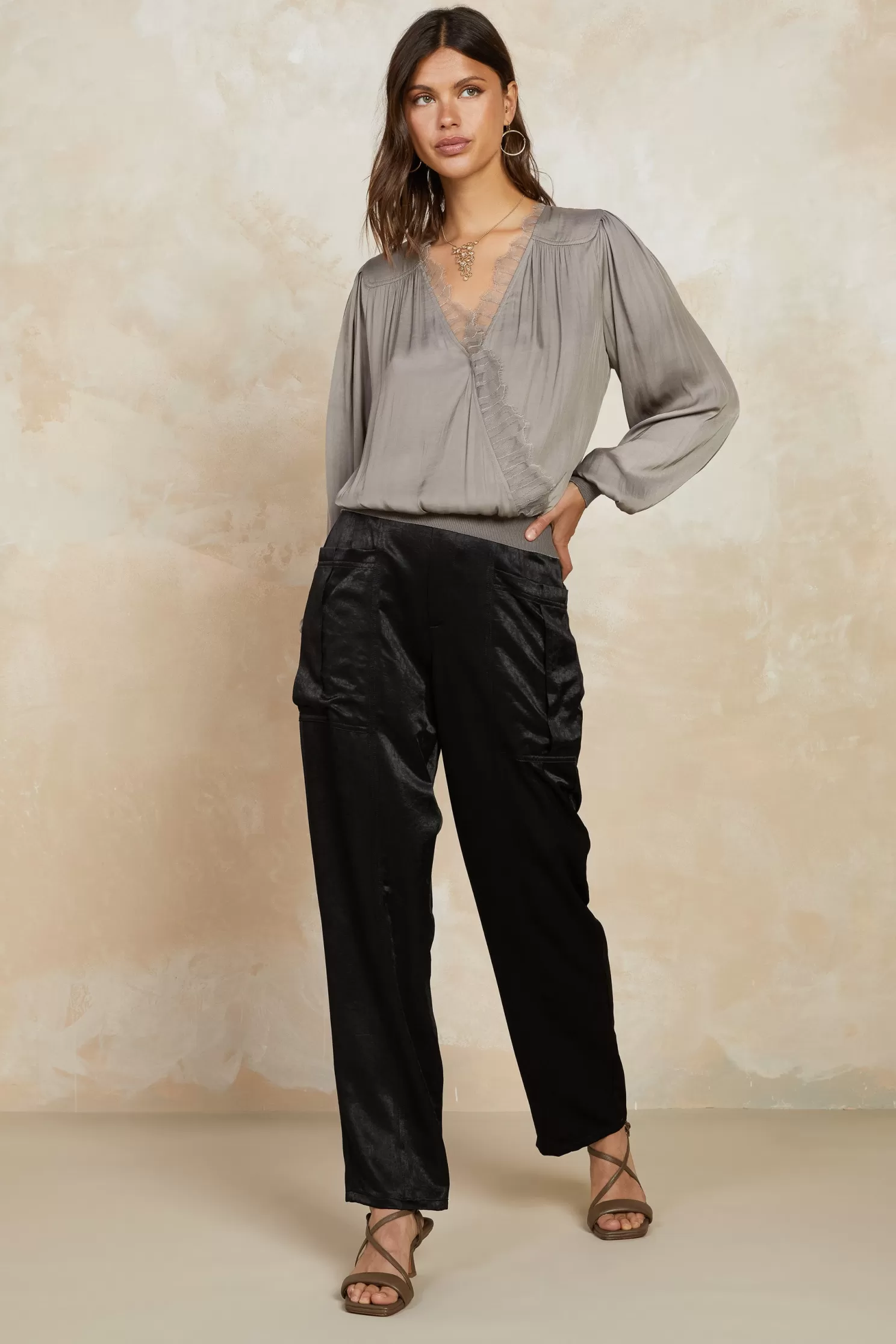 Hot Satin Straight Leg Pants BOTTOMS | Pants