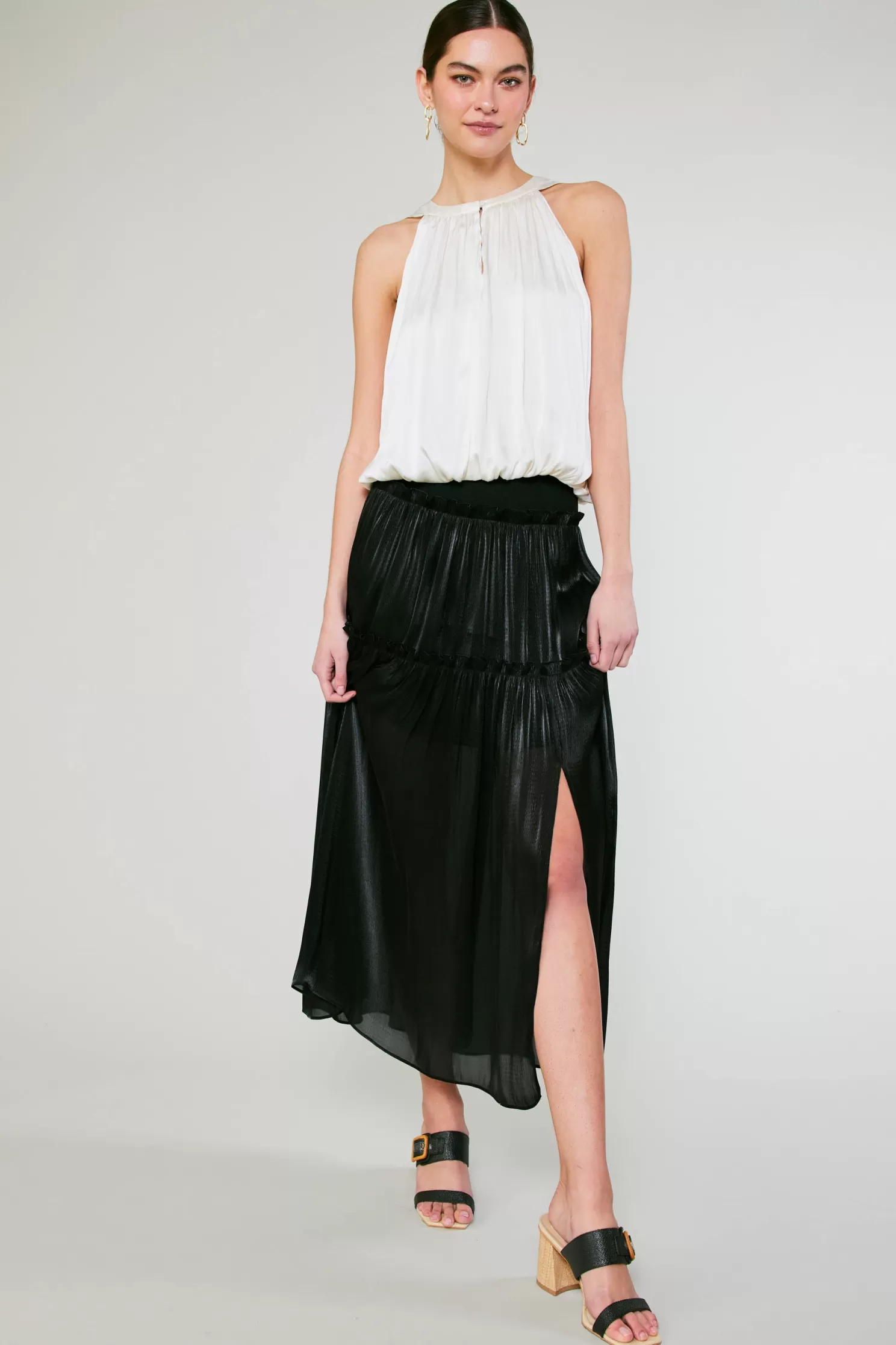 Online Satin Weave Maxi Skirt BOTTOMS | Skirts