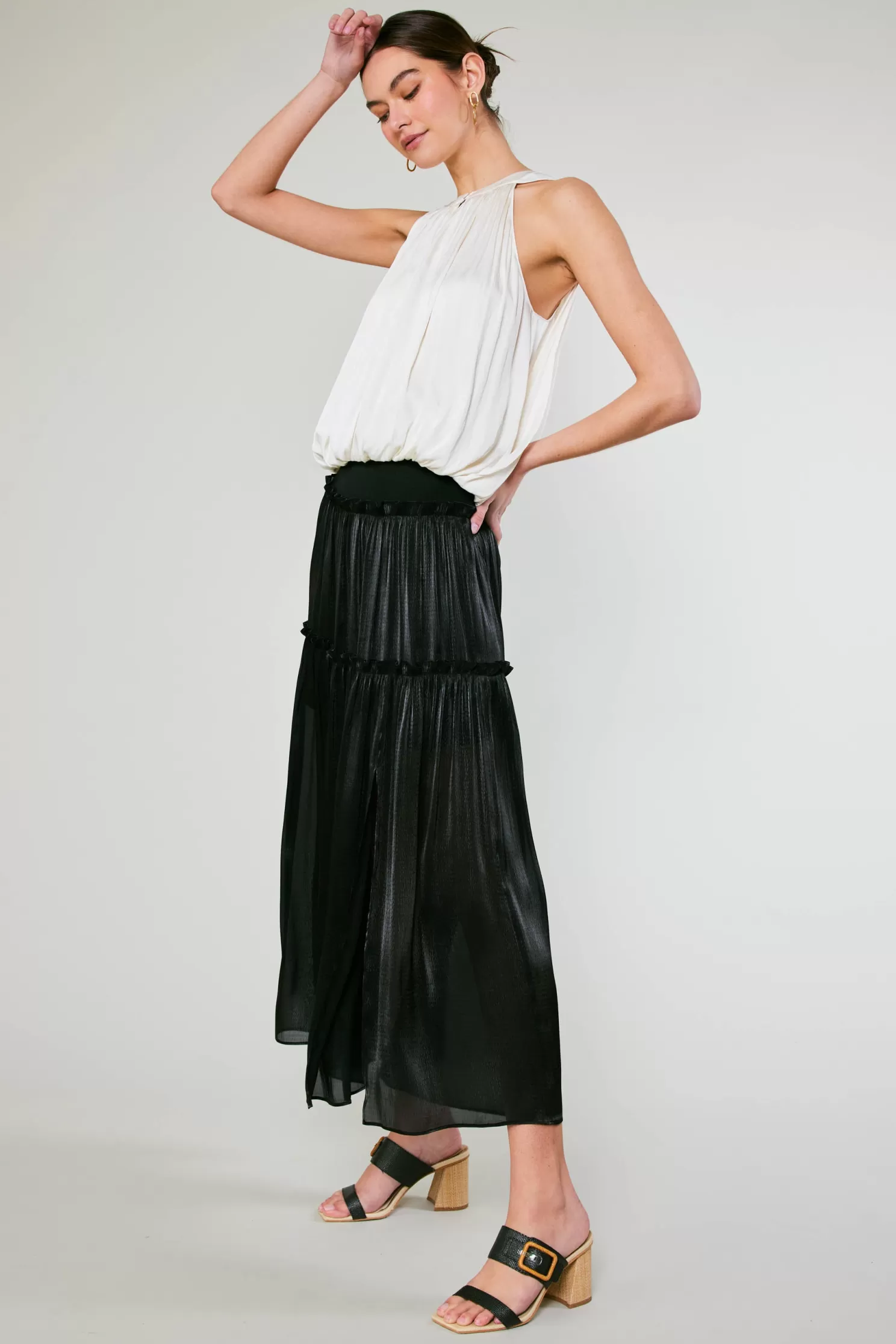 Online Satin Weave Maxi Skirt BOTTOMS | Skirts