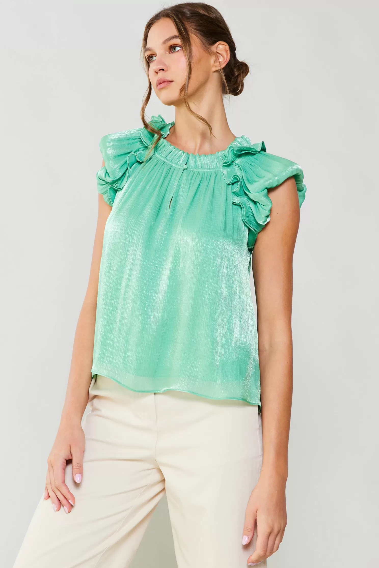 Flash Sale Satin Weave Top Blouses