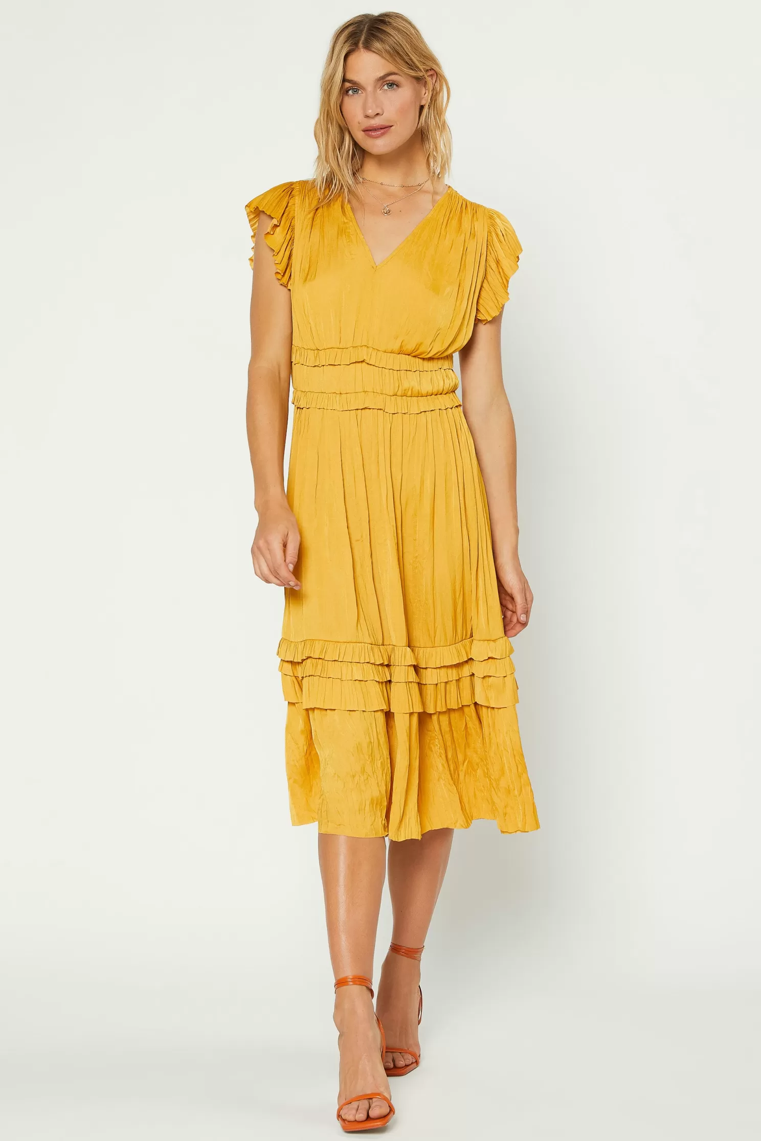 Online Sereia Pleated Midi Dress Midi Dresses