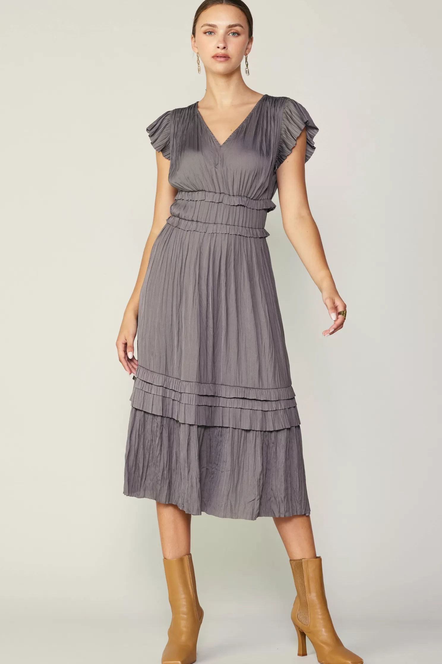 Shop Sereia Pleated Midi Dress Midi Dresses