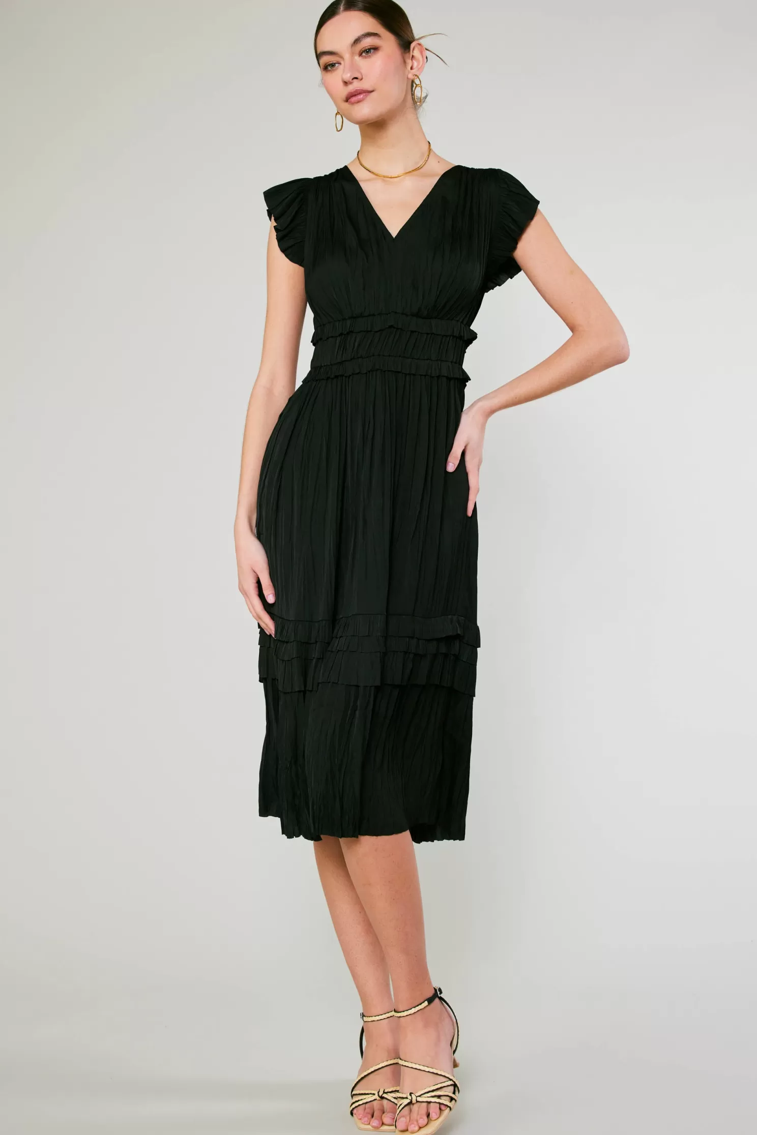 Online Sereia Pleated Midi Dress Midi Dresses