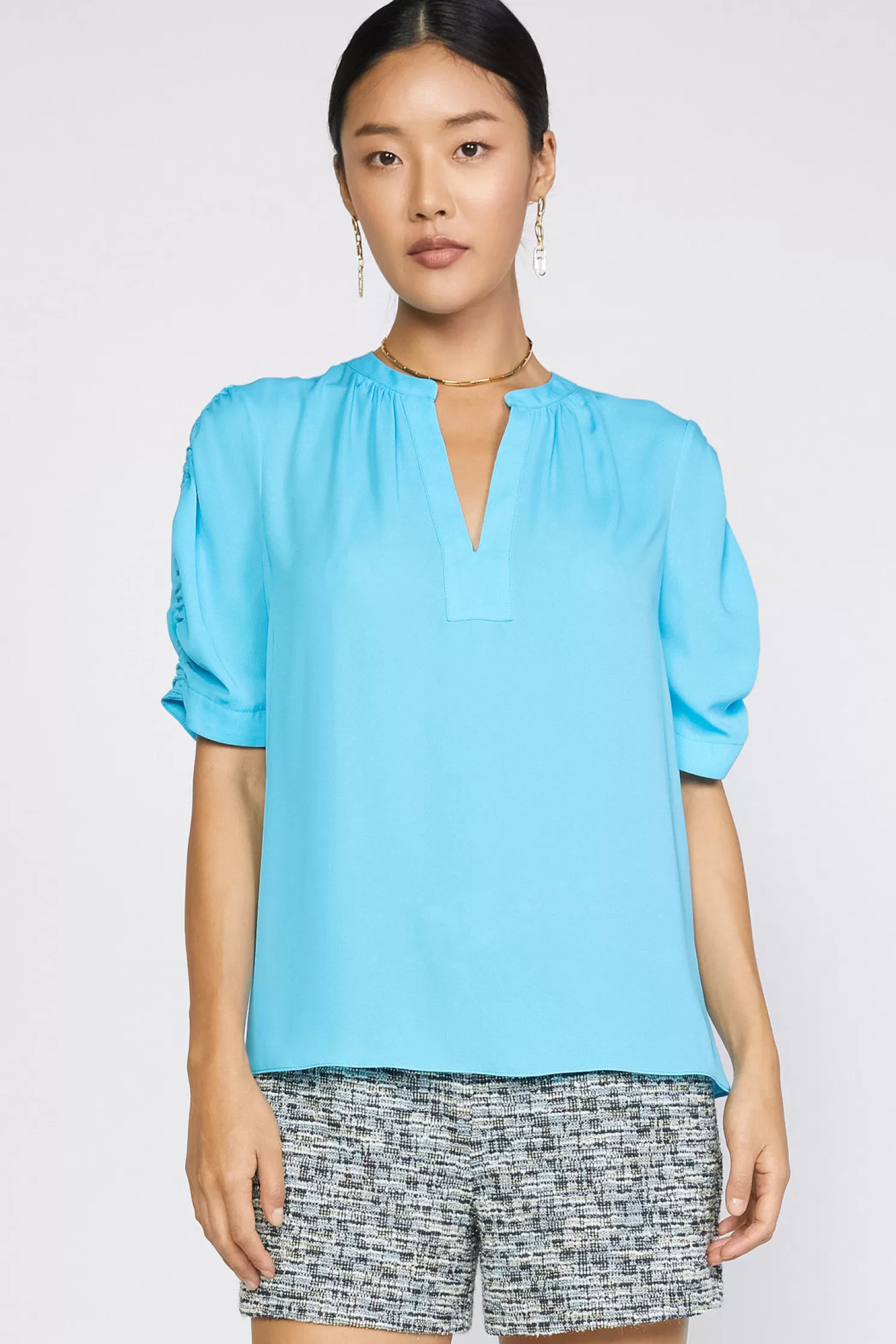 Flash Sale Shirred Sleeve Blouse Blouses | Short Sleeve Tops