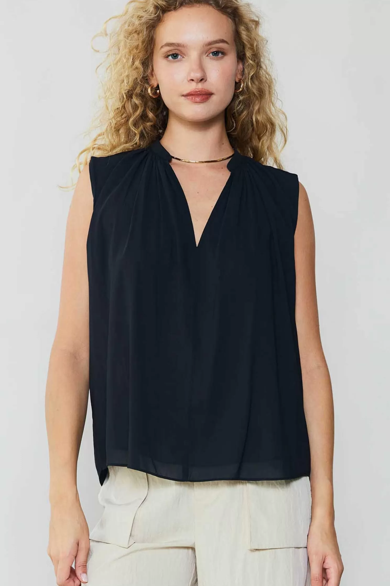 Best Shirred Sleeveless Top Blouses | Sleeveless Tops