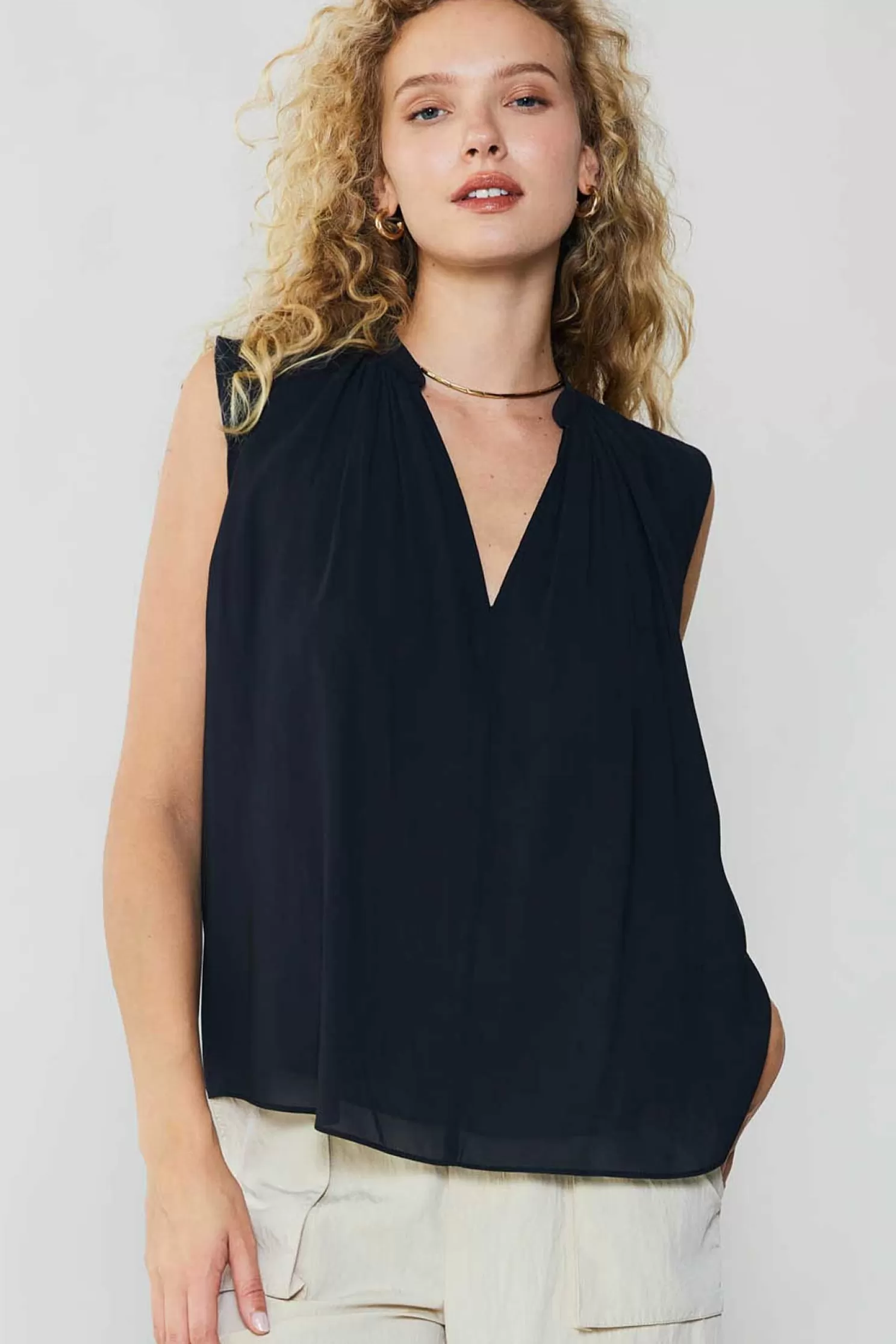 Best Shirred Sleeveless Top Blouses | Sleeveless Tops