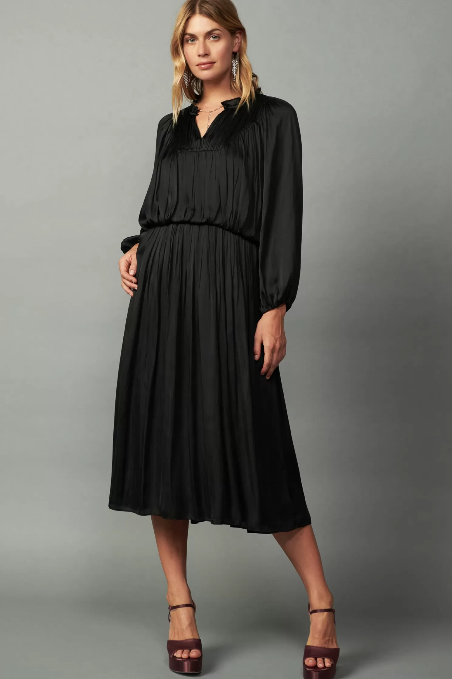 Outlet Shirred Yoke Maxi Dress Maxi Dresses