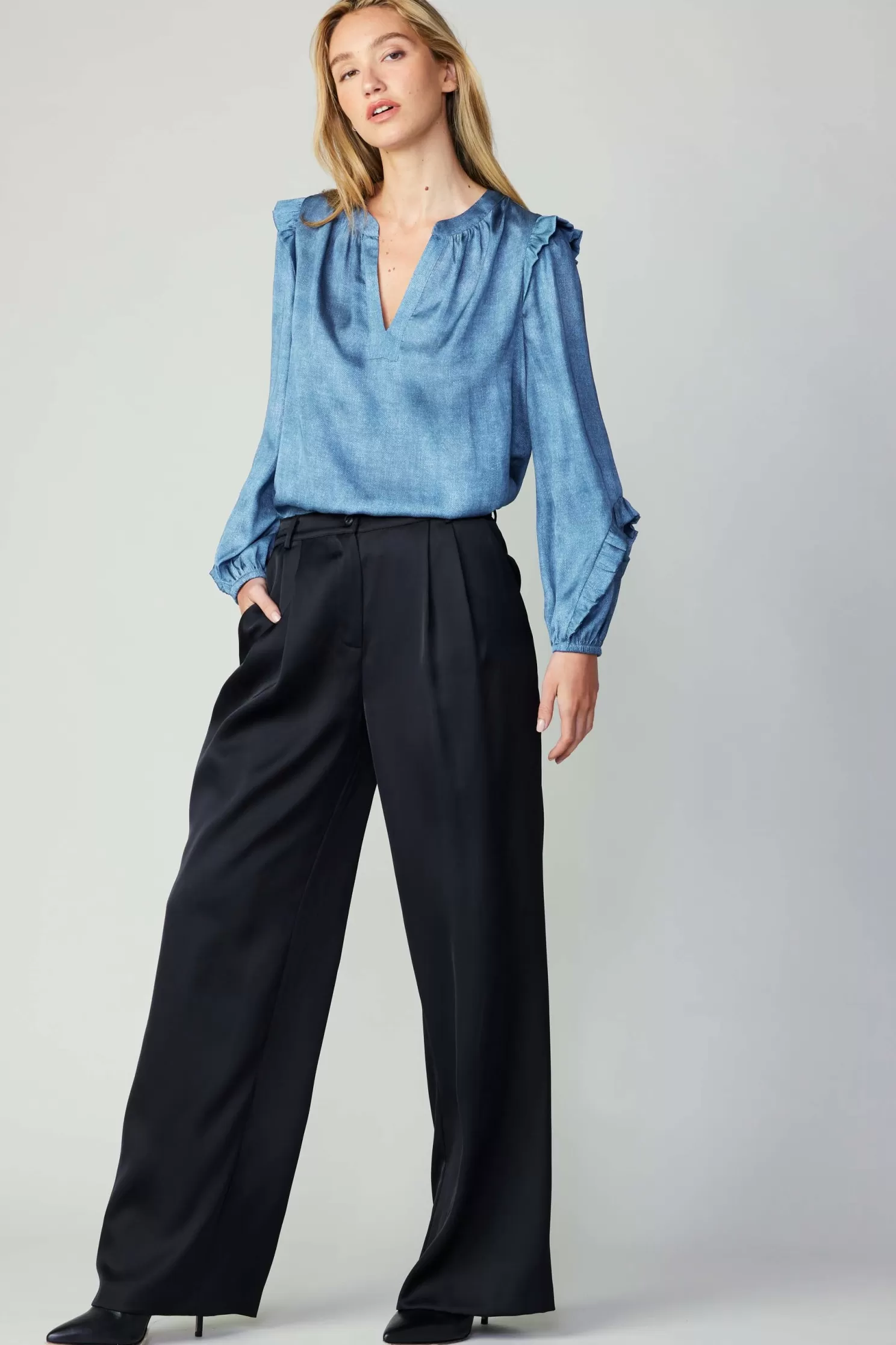 Fashion Silky Pintucked Trousers BOTTOMS | Pants