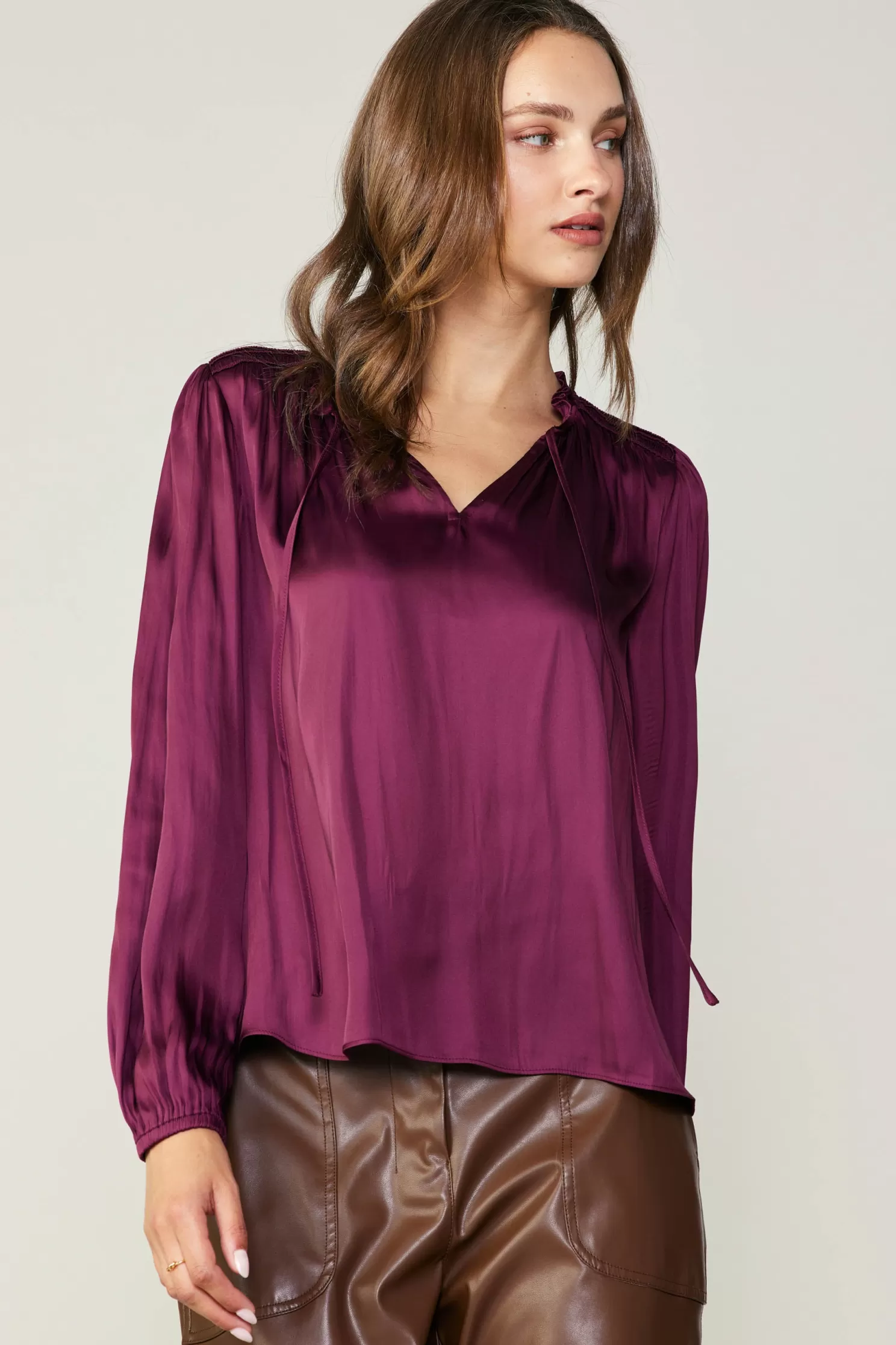 Clearance Smocked Yoke Blouse Blouses | Long Sleeve Tops