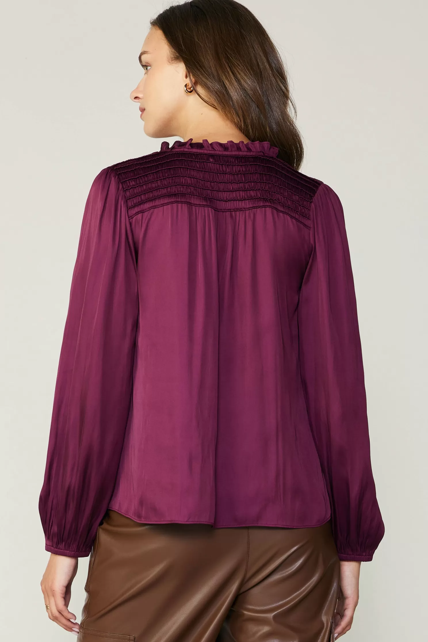 Clearance Smocked Yoke Blouse Blouses | Long Sleeve Tops