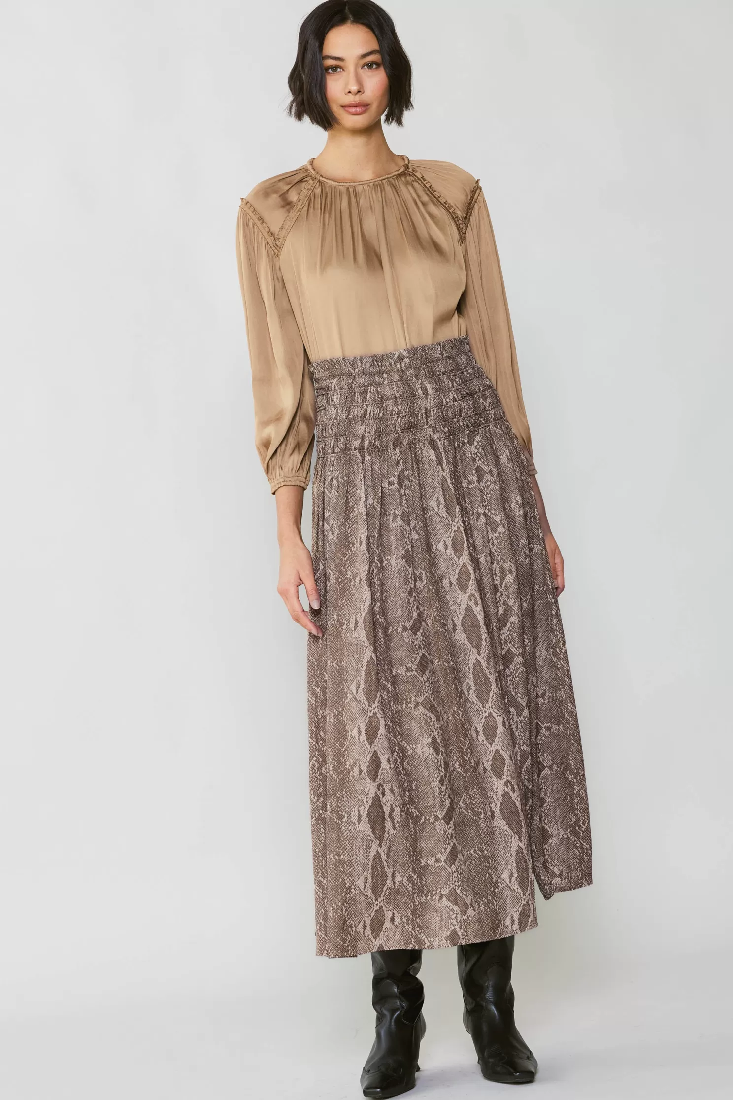 Shop Snake Print Midi Skirt BOTTOMS | Skirts