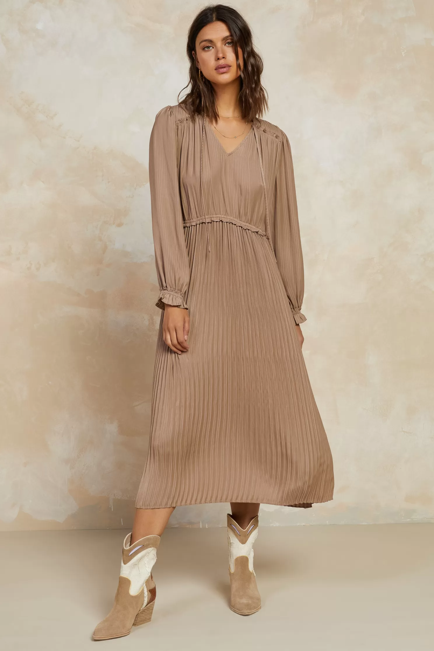 Best Sale Striped Pleated Maxi Dress Maxi Dresses