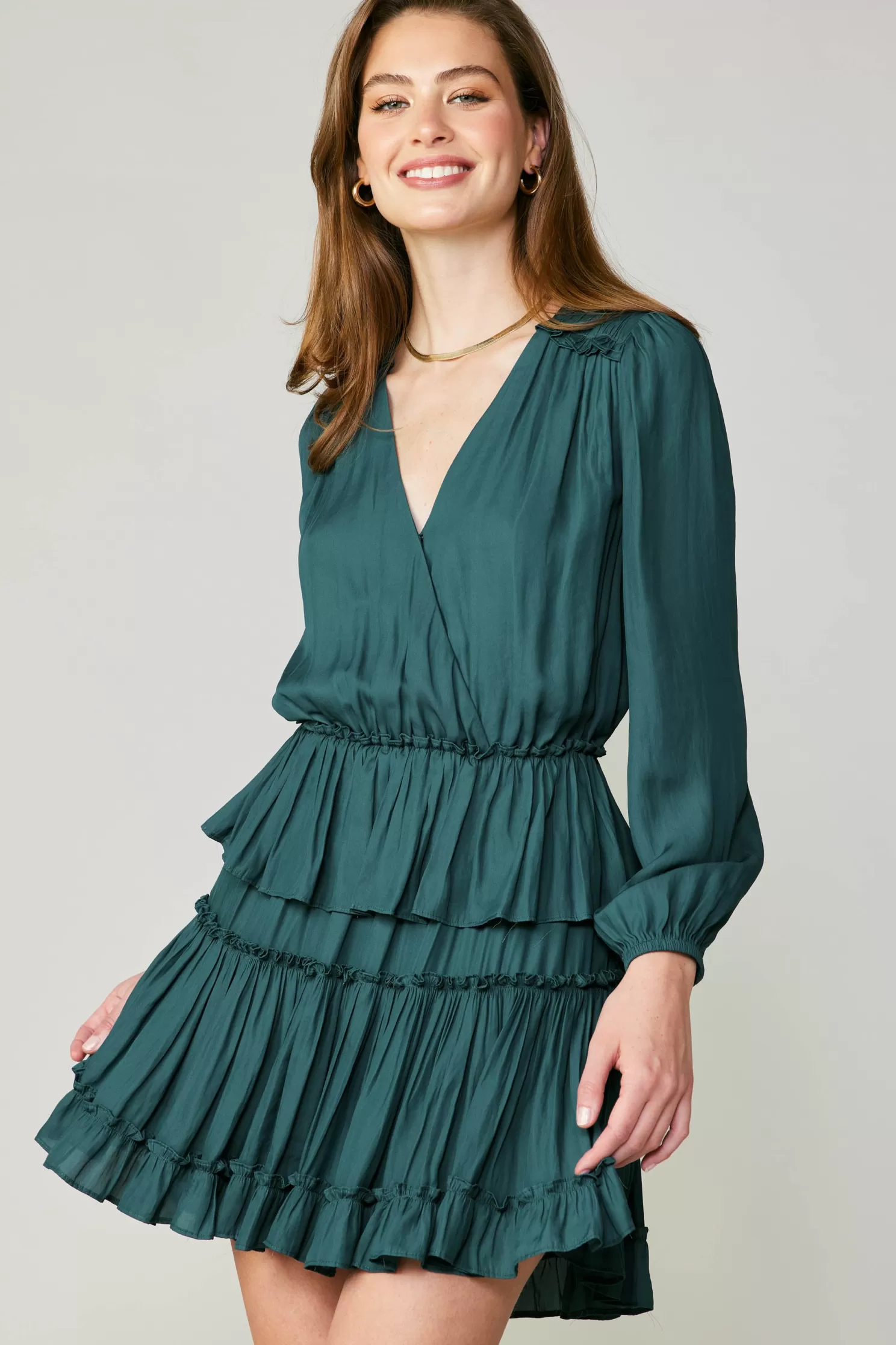 Online Surplice Tiered Mini Dress Mini Dresses