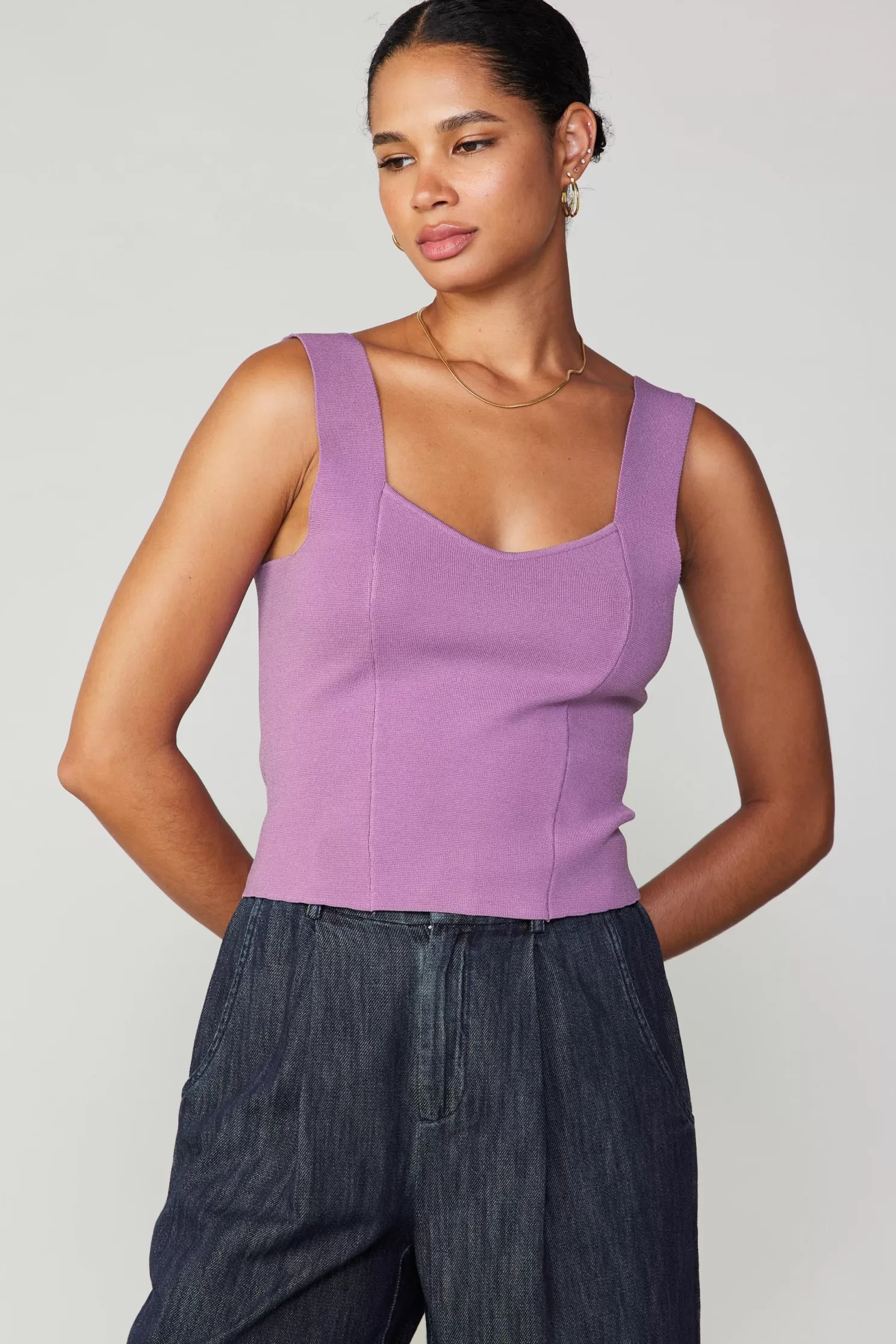 Discount Sweetheart Knit Tank Top Blouses | Sweaters