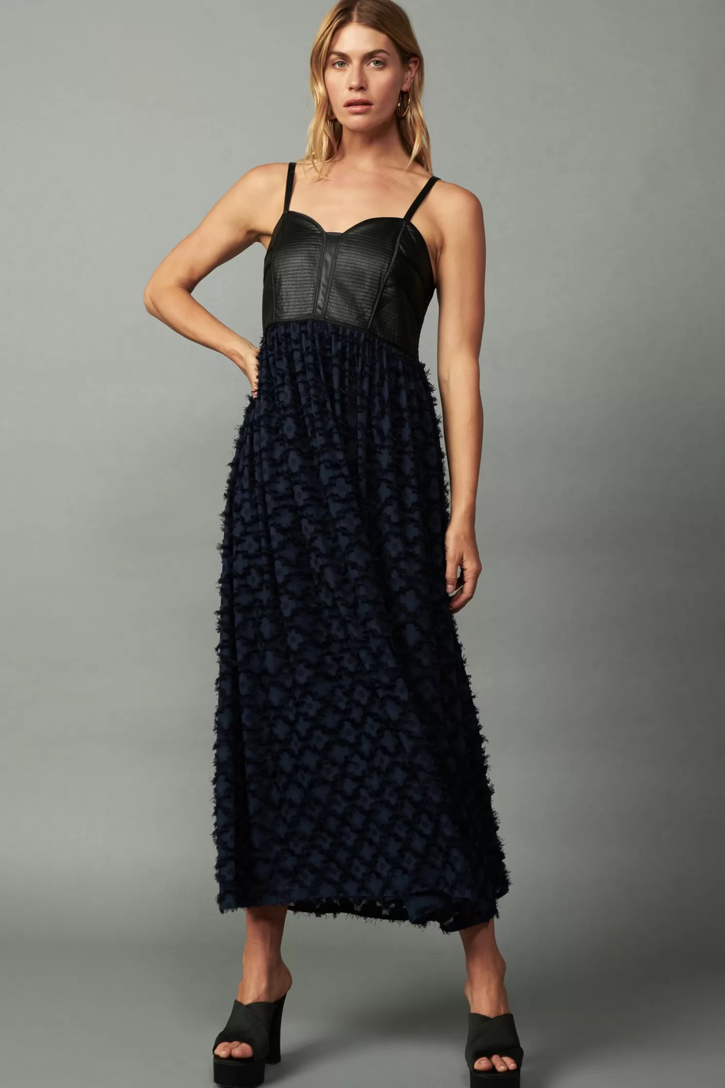 Cheap Textured Sleeveless Maxi Dress Maxi Dresses