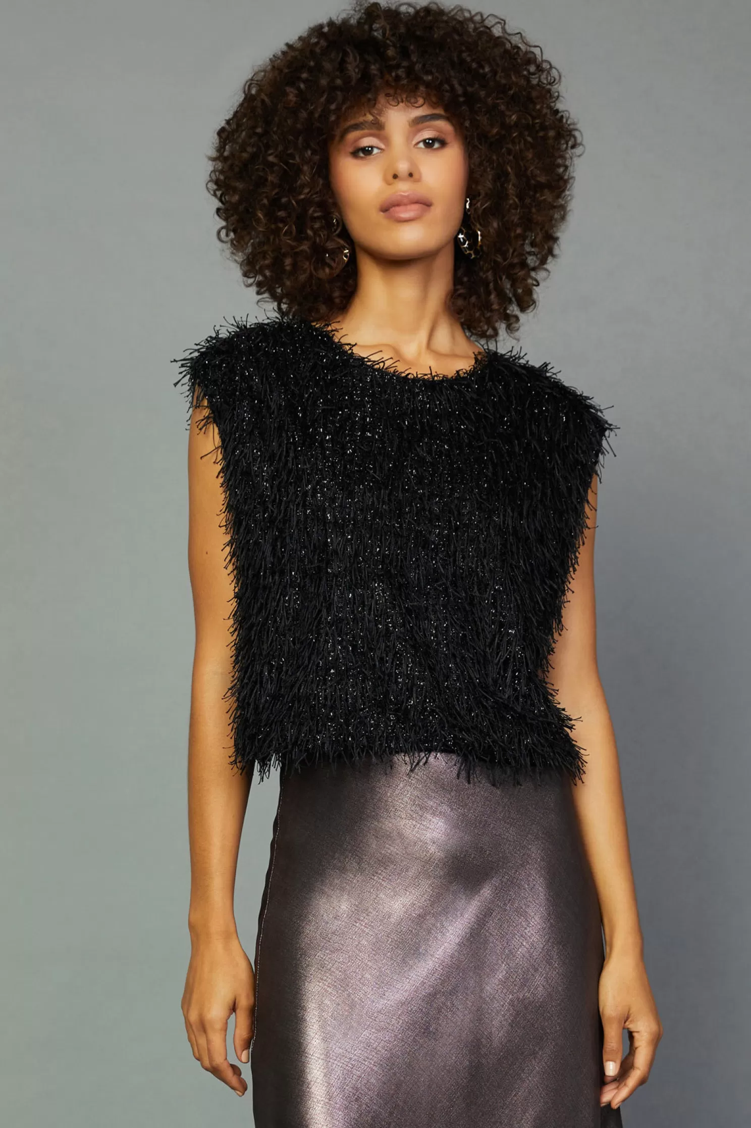 New Textured Sparkle Top Blouses | Sleeveless Tops