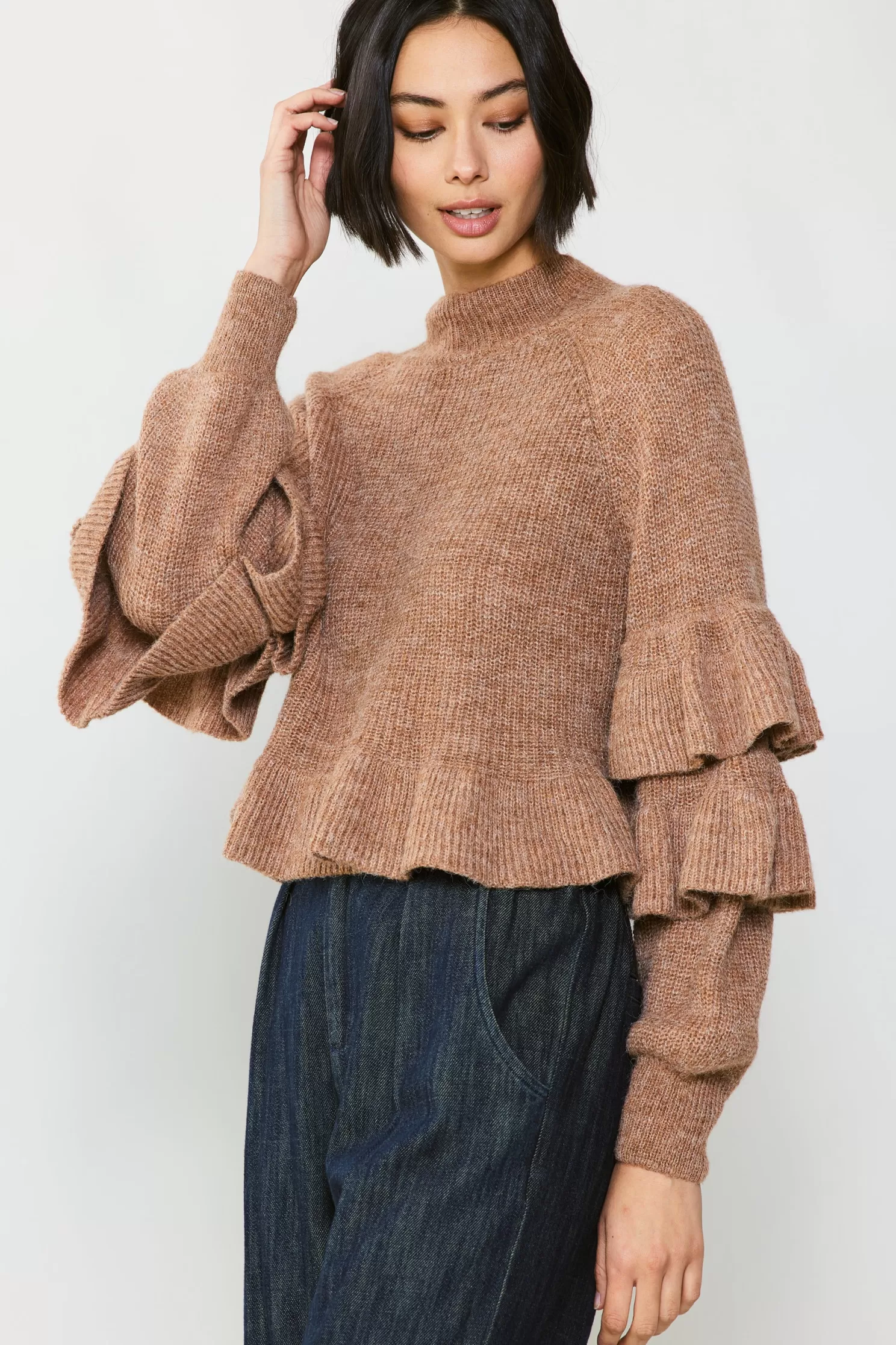 Outlet Tiered Sleeve Sweater Sweaters | Knitwear