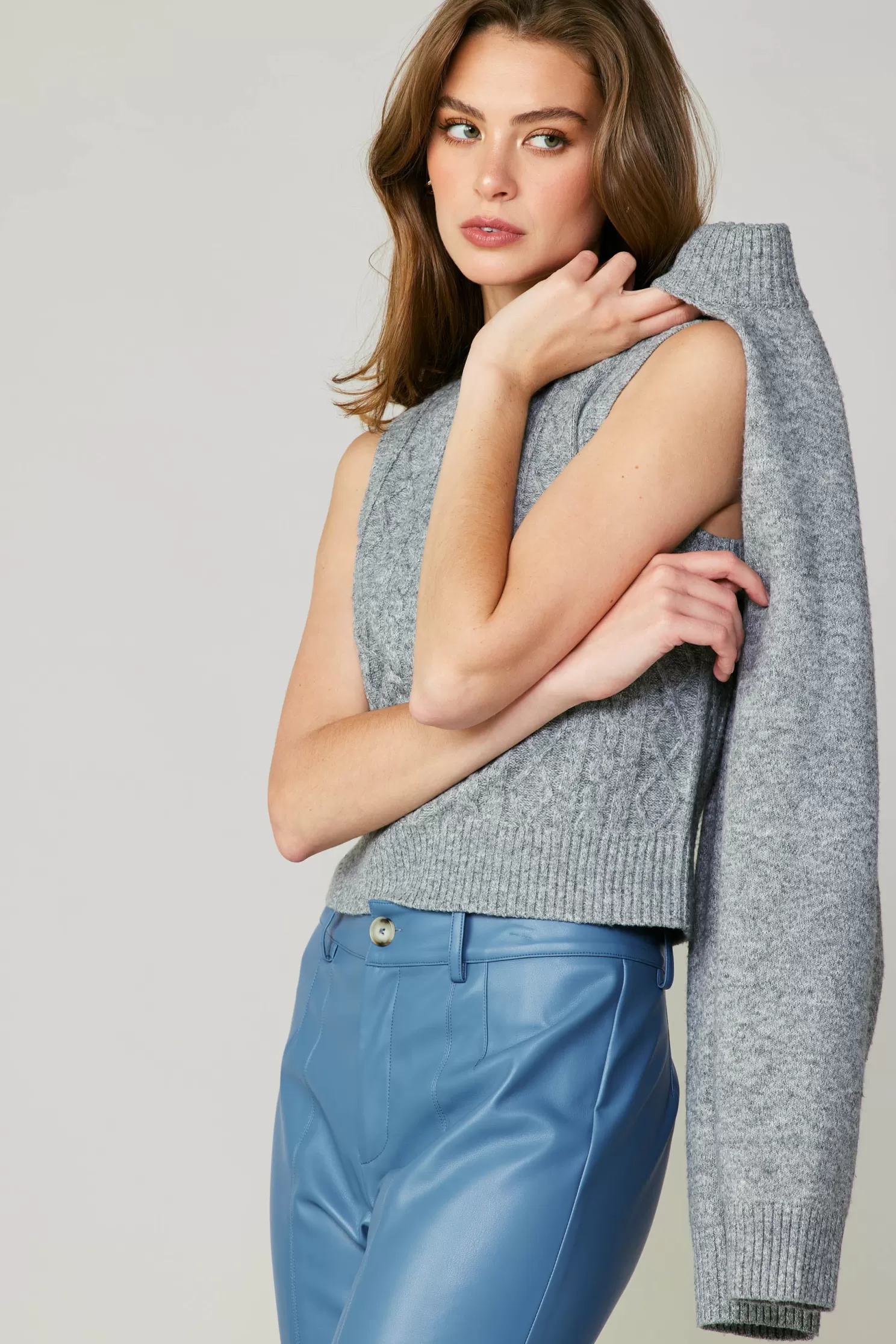 New Two Piece Cable Knit Sweater Blouses | Sweaters