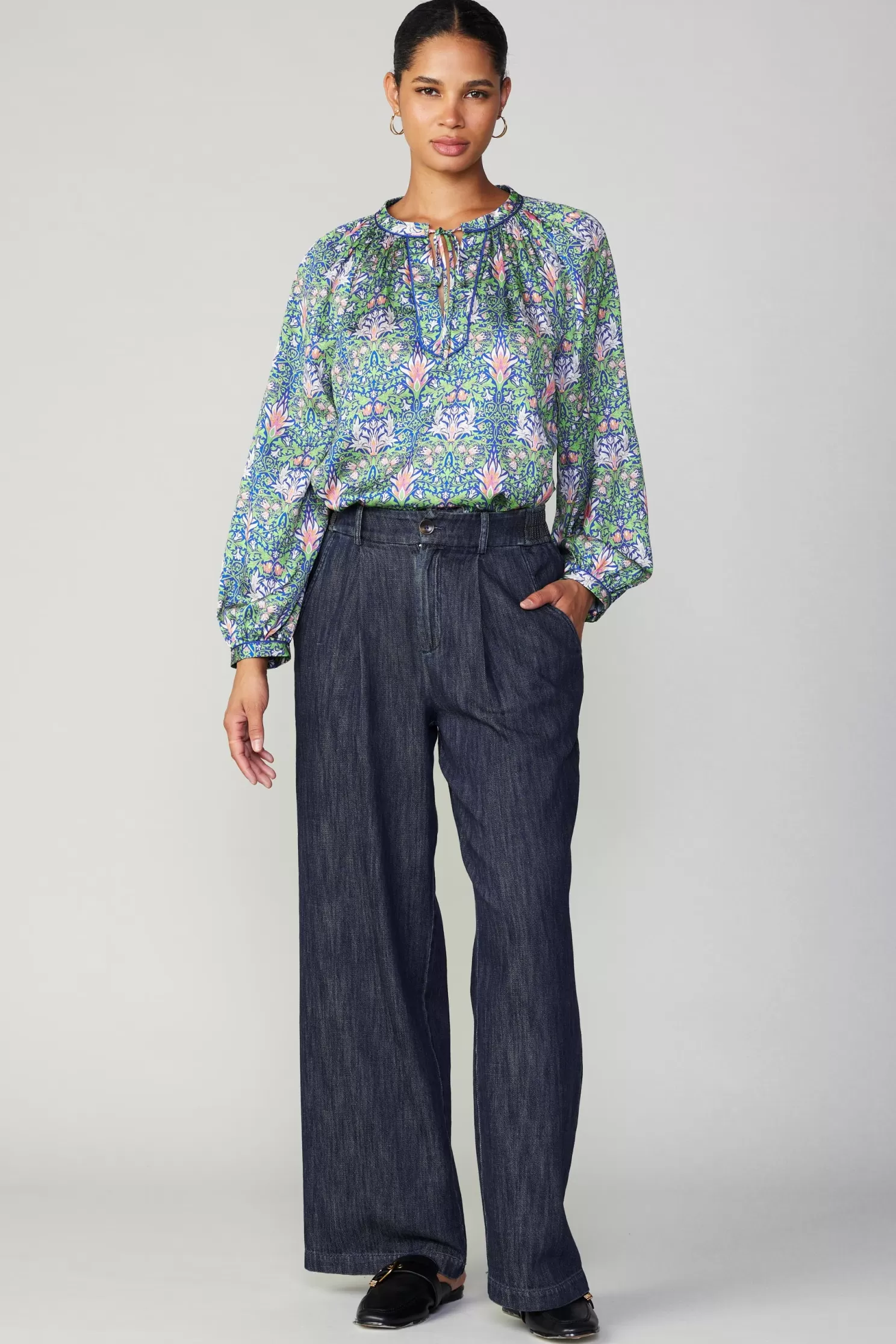 Fashion Wide Leg Denim Pants BOTTOMS | Pants