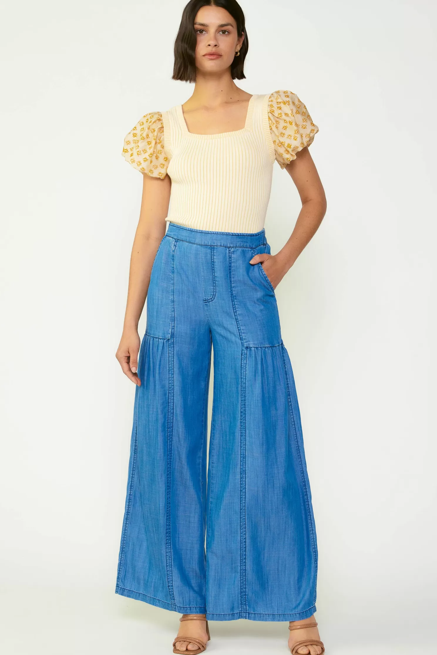 Outlet Wide Leg Tiered Pants BOTTOMS | Pants